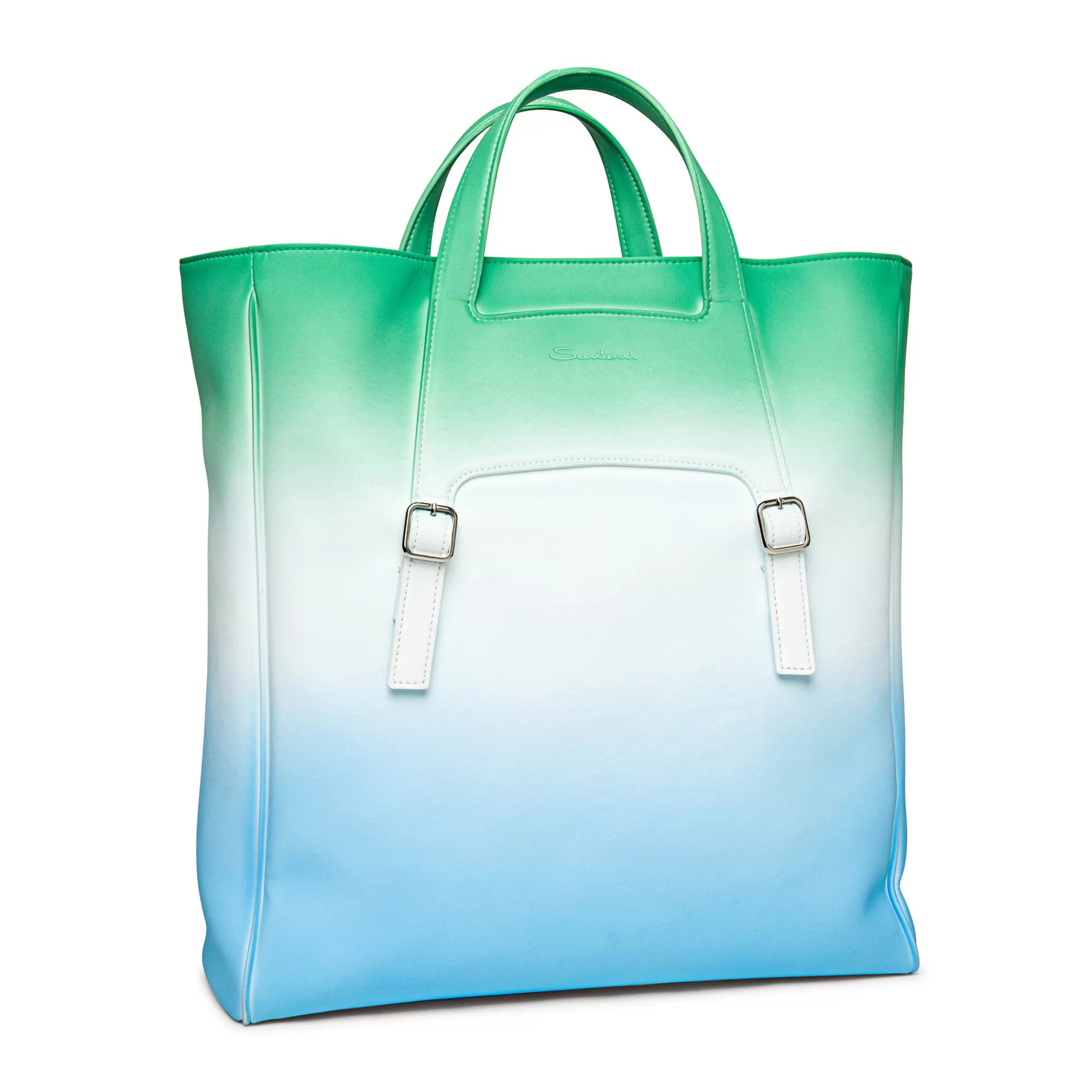 Discount Borsa a mano in pelle verde, bianca e azzurra Borse & Zaini | Vedi tutte le calzature