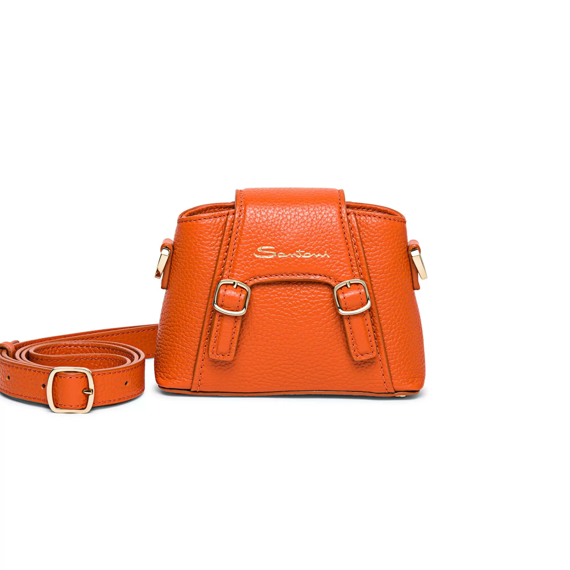 Flash Sale Borsa a tracolla in pelle bottalata arancione Borse