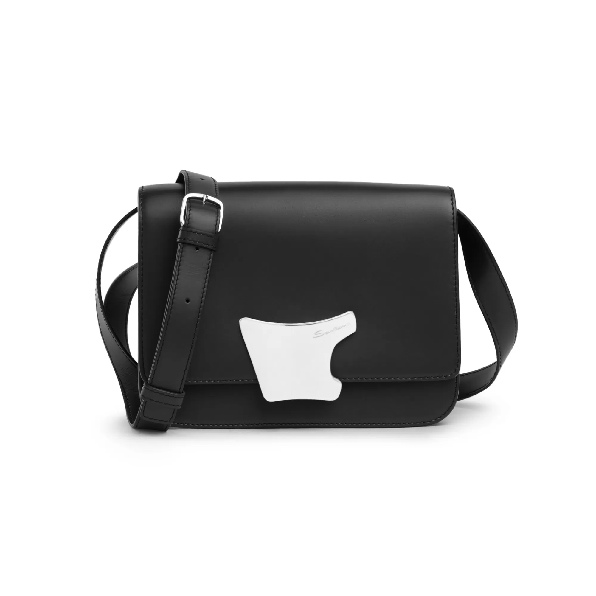 Sale Borsa a tracolla in pelle nera Borse