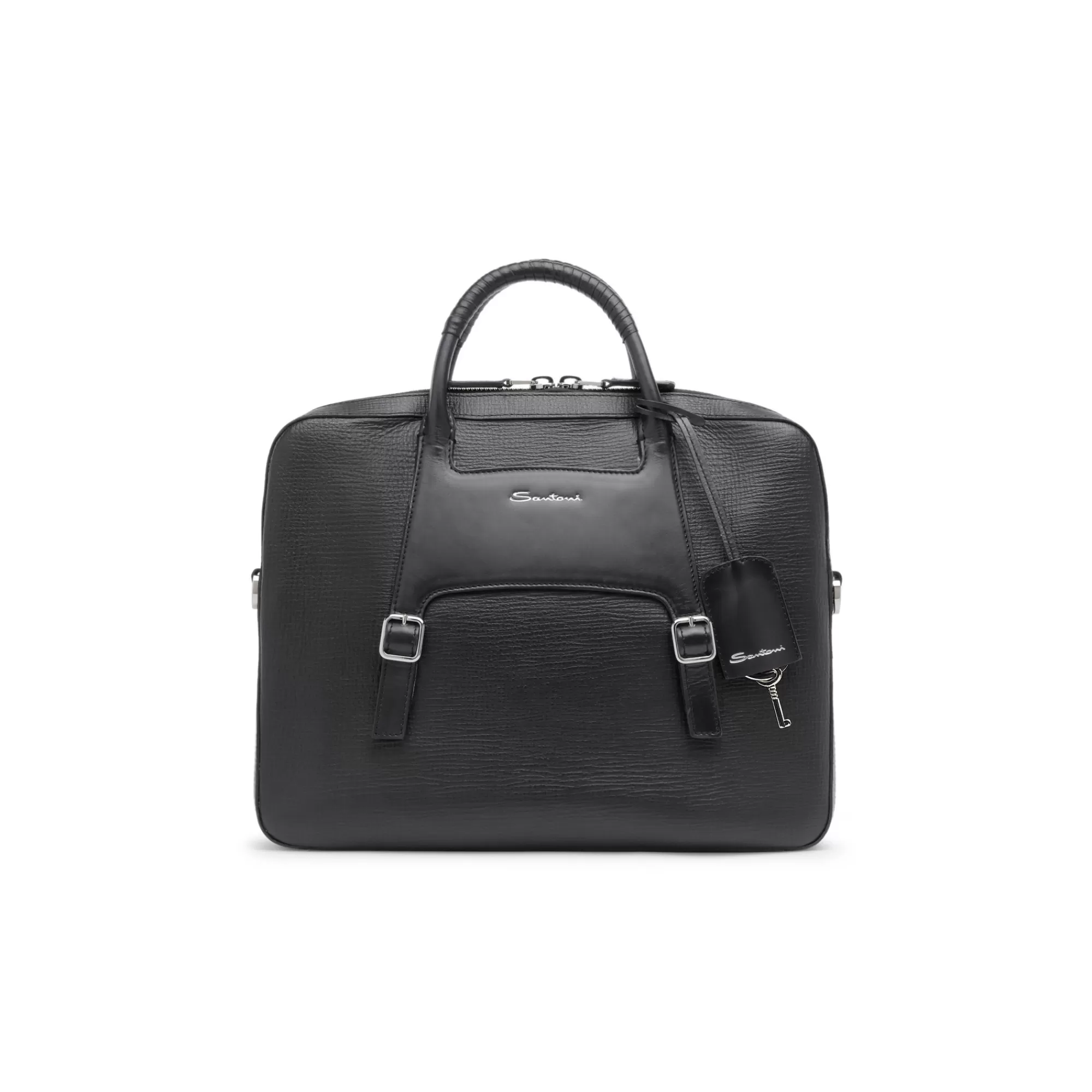 Online Briefcase in pelle stampata nera Borse & Zaini