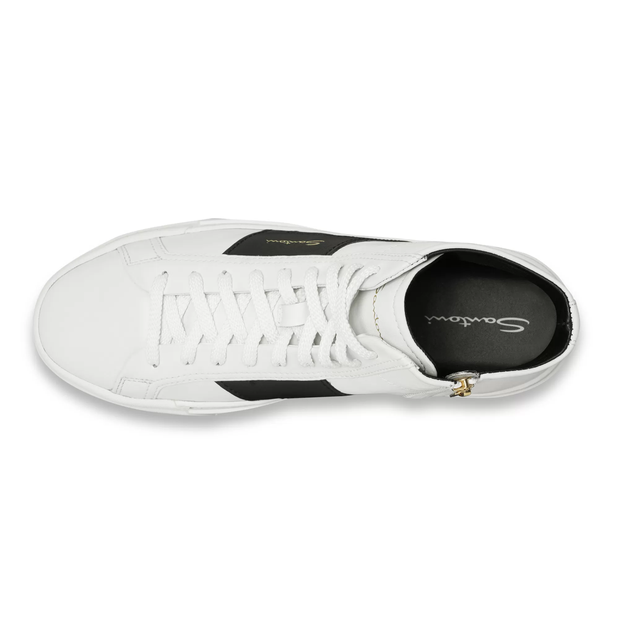 Cheap Double buckle sneaker alta da uomo in pelle bianca e nera Vedi tutte le calzature | Sneakers