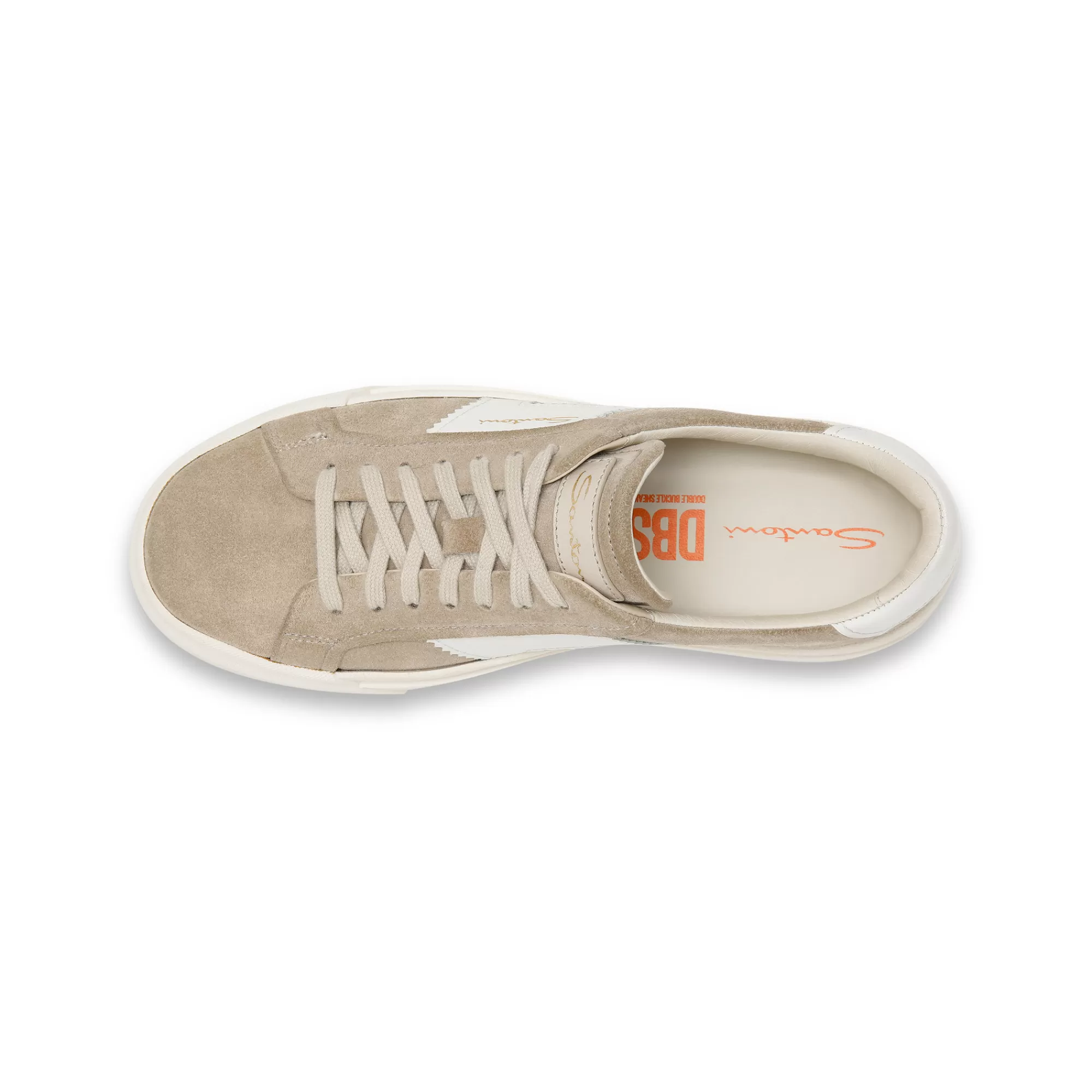 Shop Double buckle sneaker da donna in suede e pelle beige e bianca Vedi tutte le calzature | Sneakers