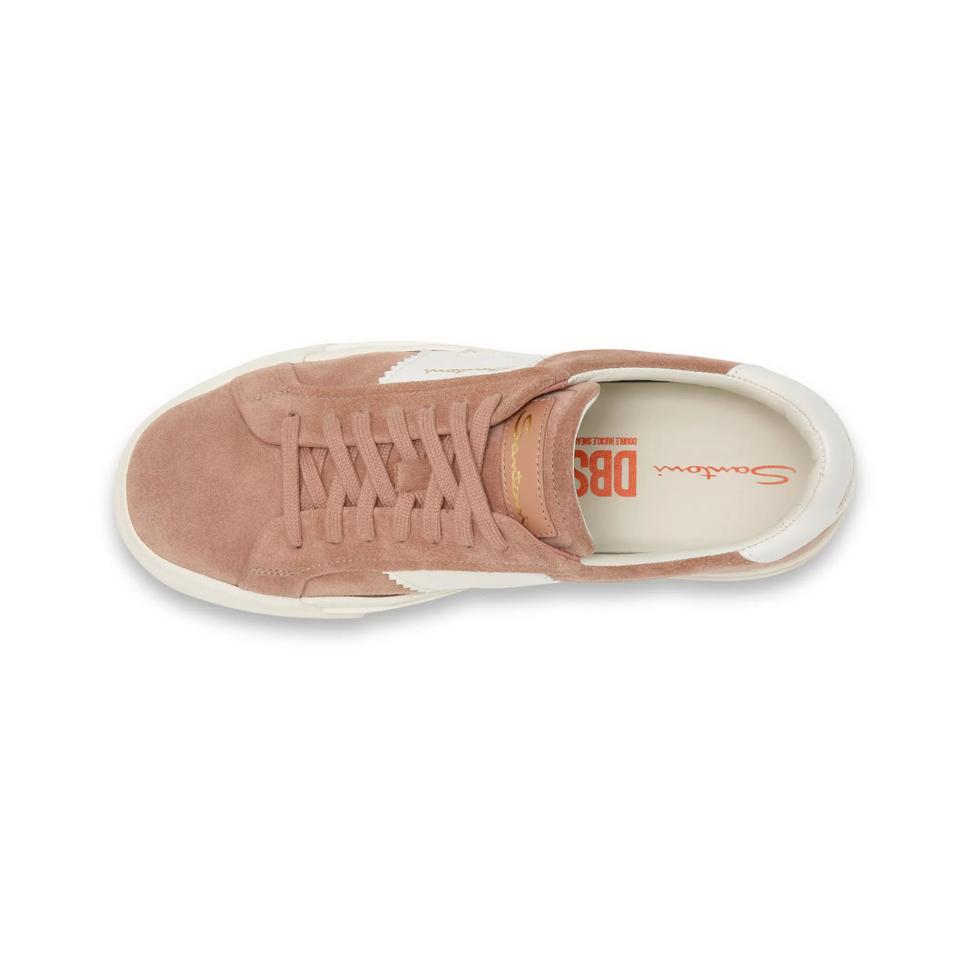 Clearance Double buckle sneaker da donna in suede e pelle rosa e bianca Vedi tutte le calzature | Sneakers
