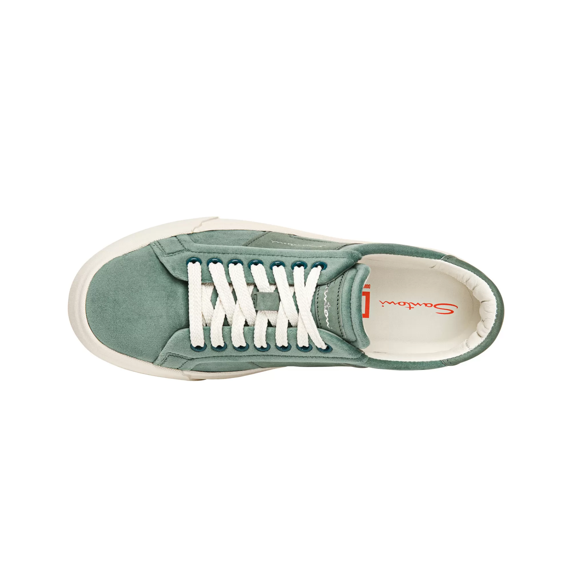 Cheap Double buckle sneaker da donna in velluto e nabuk verde Vedi tutte le calzature | Sneakers