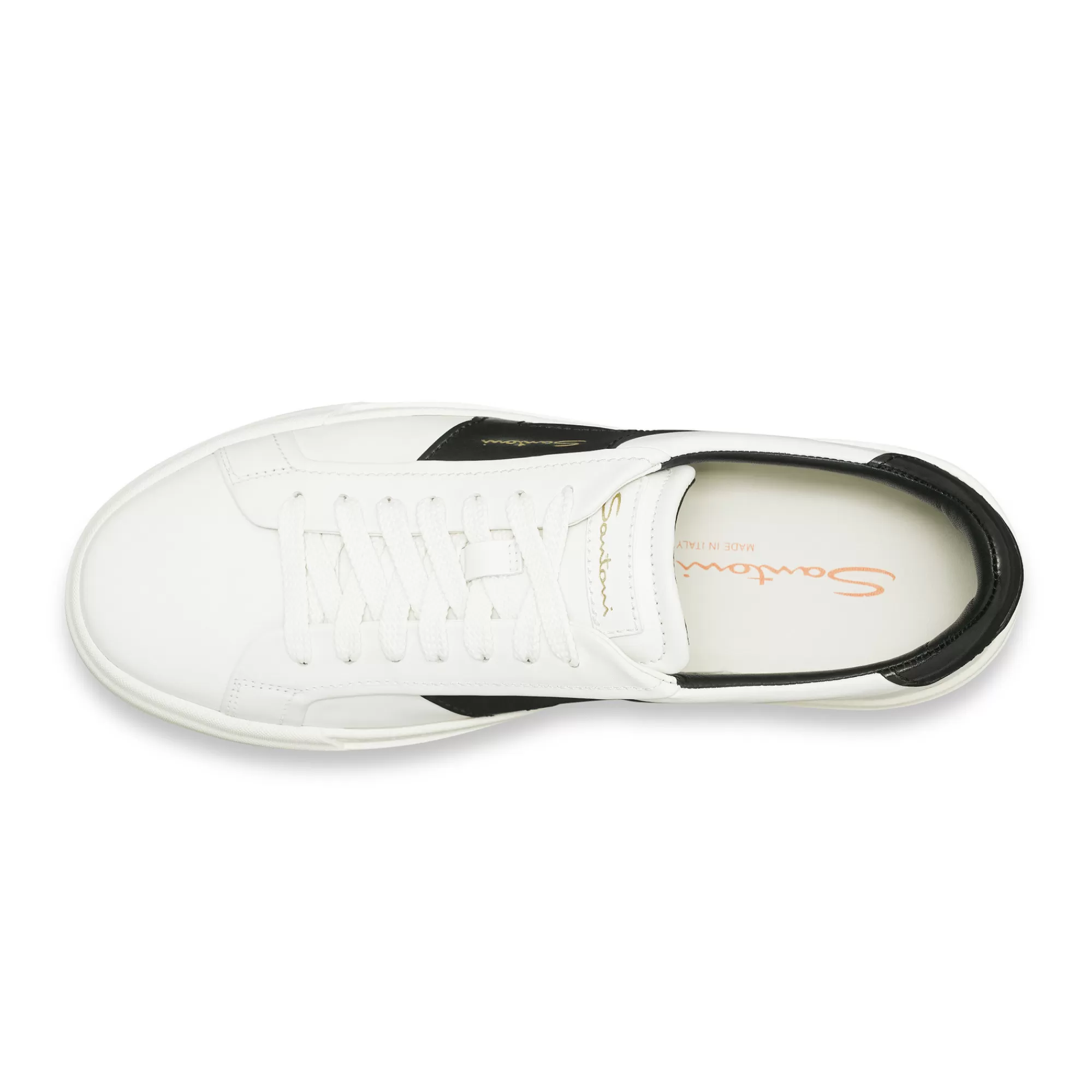 Clearance Double buckle sneaker da uomo in pelle bianca e nera Vedi tutte le calzature | Sneakers