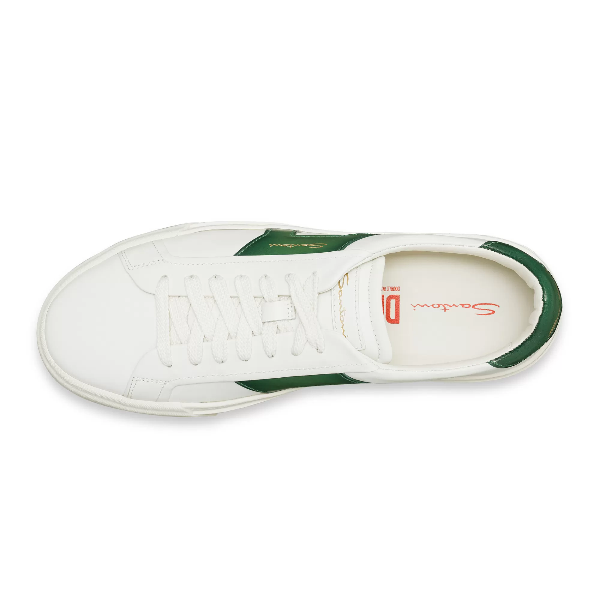Hot Double buckle sneaker da uomo in pelle bianca e verde Vedi tutte le calzature | Sneakers