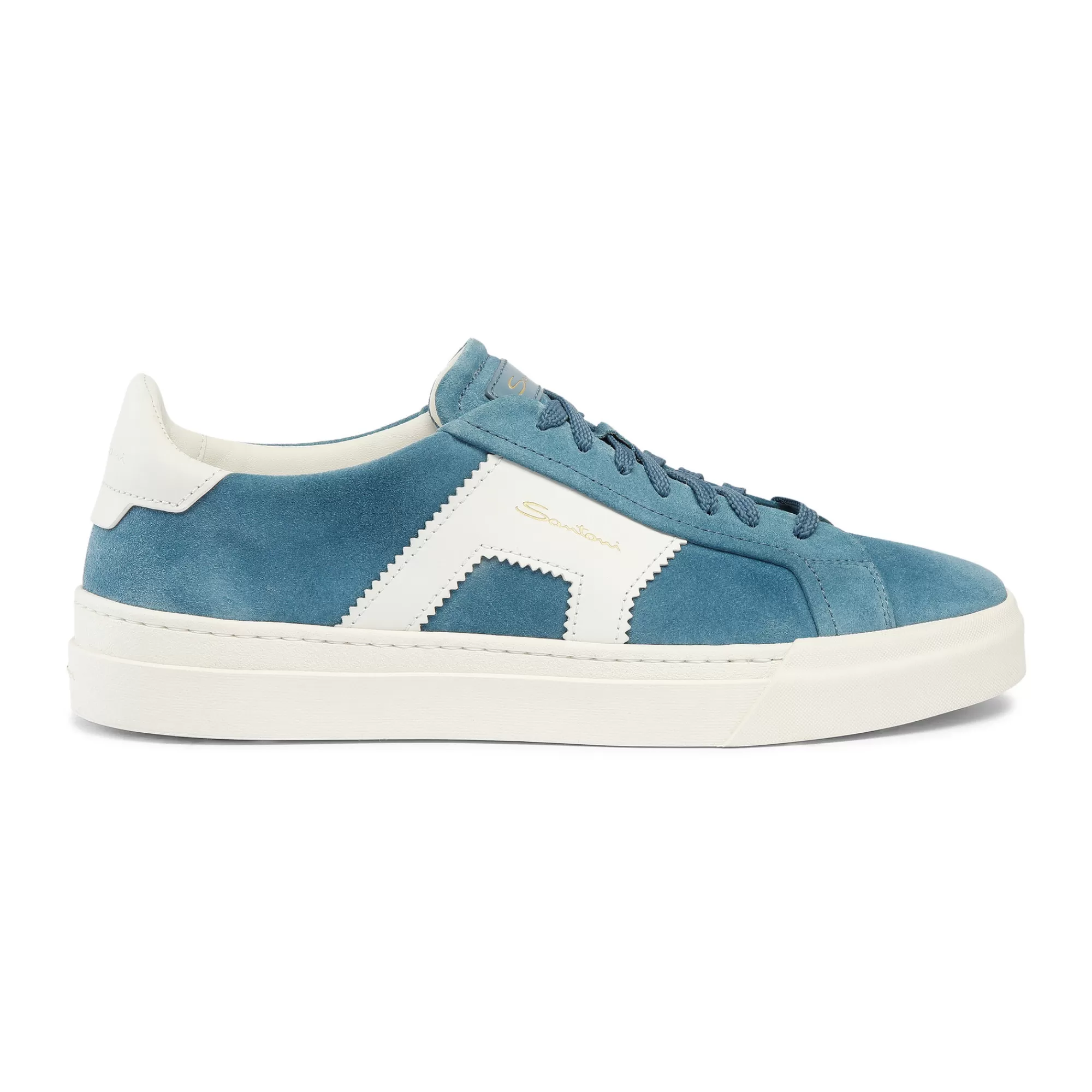 Fashion Double buckle sneaker da uomo in suede azzurro Vedi tutte le calzature | Sneakers