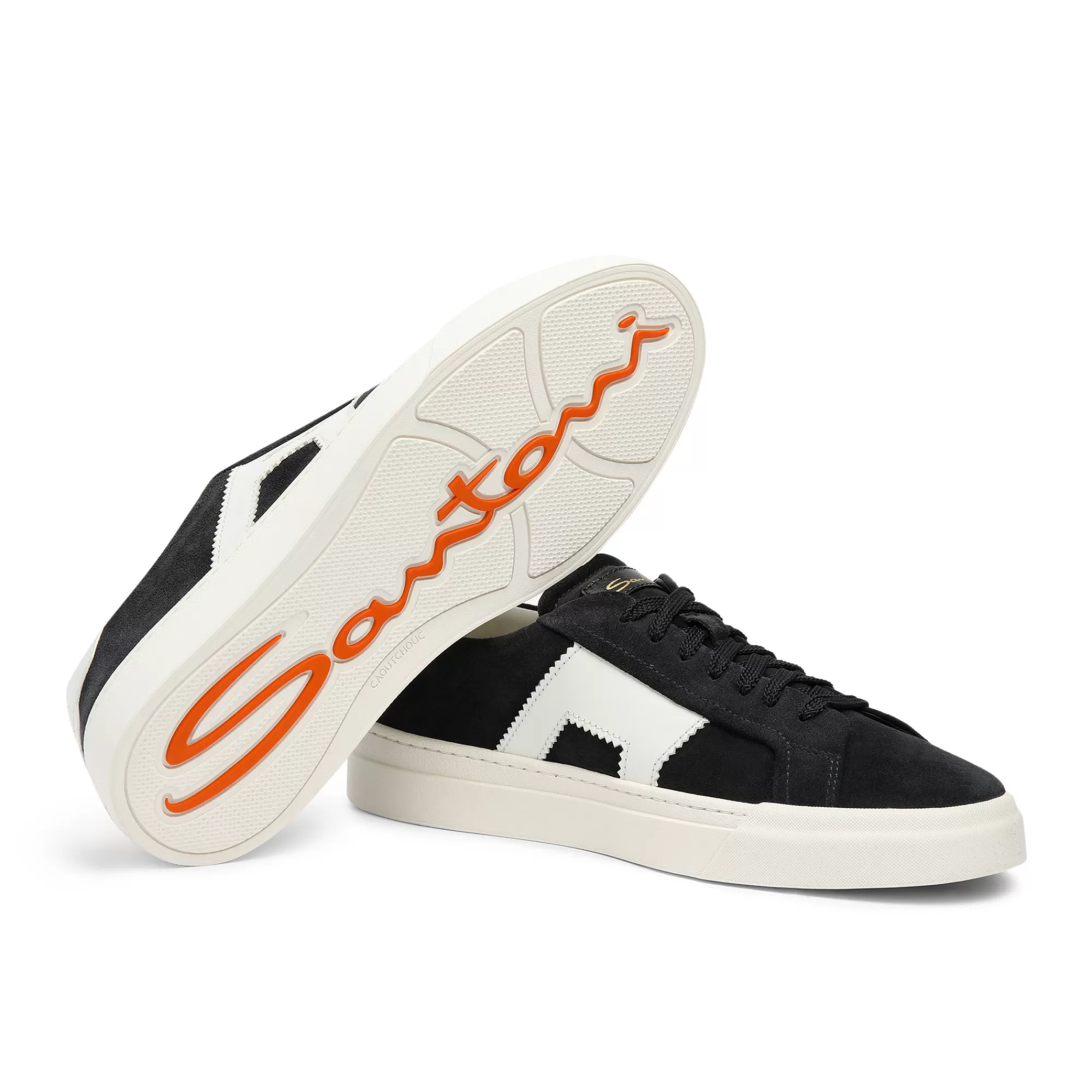 Shop Double buckle sneaker da uomo in suede e pelle blu e bianca Vedi tutte le calzature | Sneakers