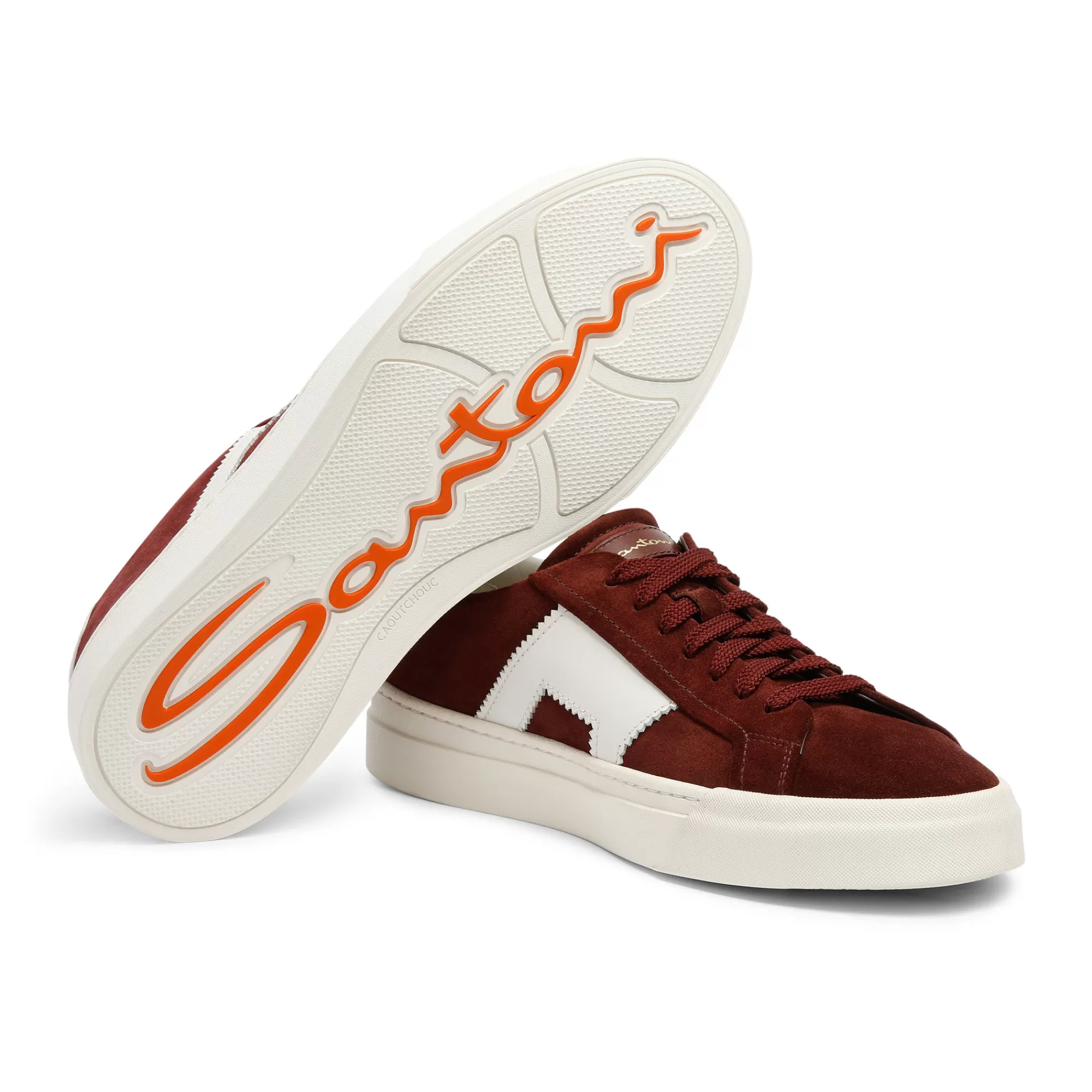 Best Double buckle sneaker da uomo in suede e pelle bordeaux e bianca Vedi tutte le calzature | Sneakers