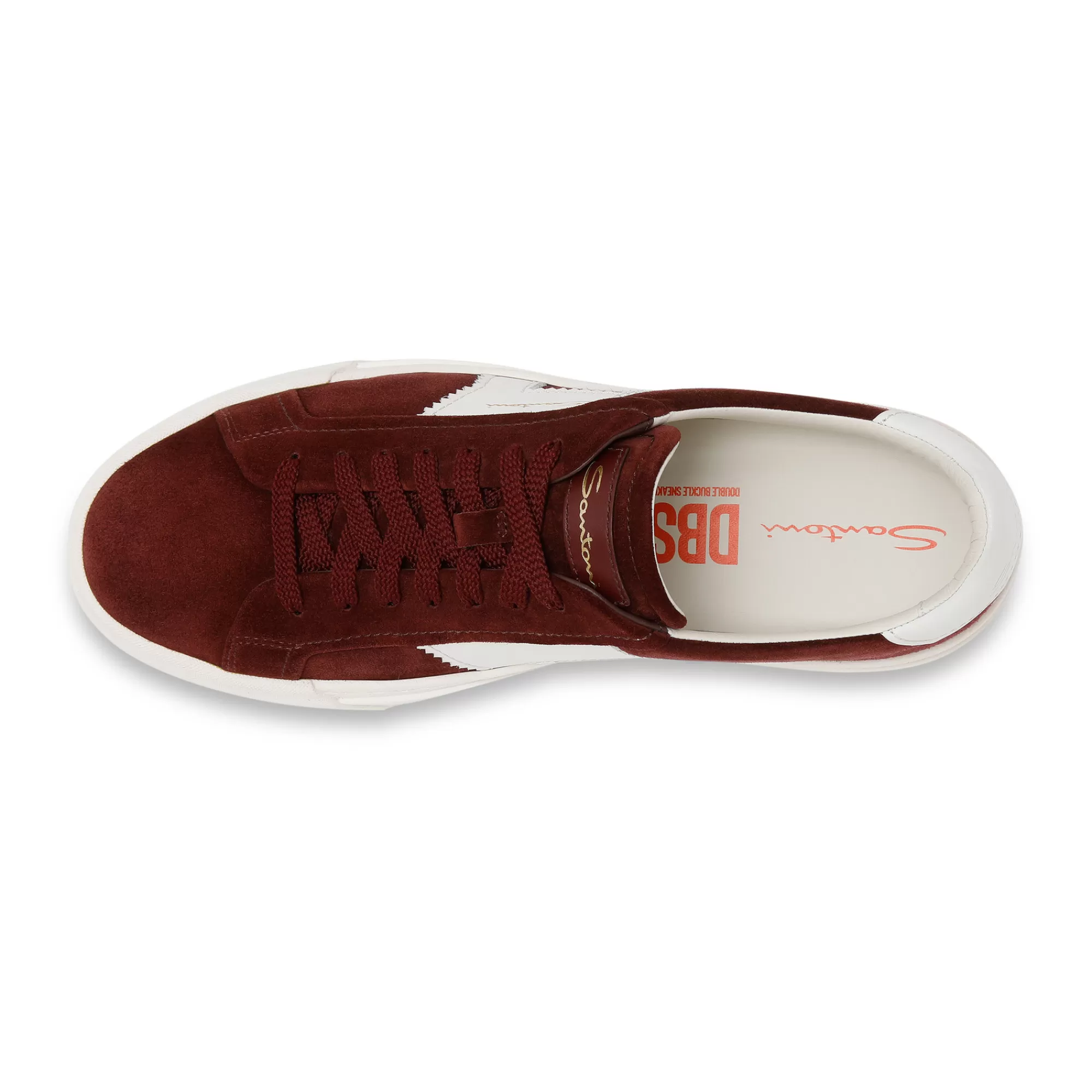 Best Double buckle sneaker da uomo in suede e pelle bordeaux e bianca Vedi tutte le calzature | Sneakers