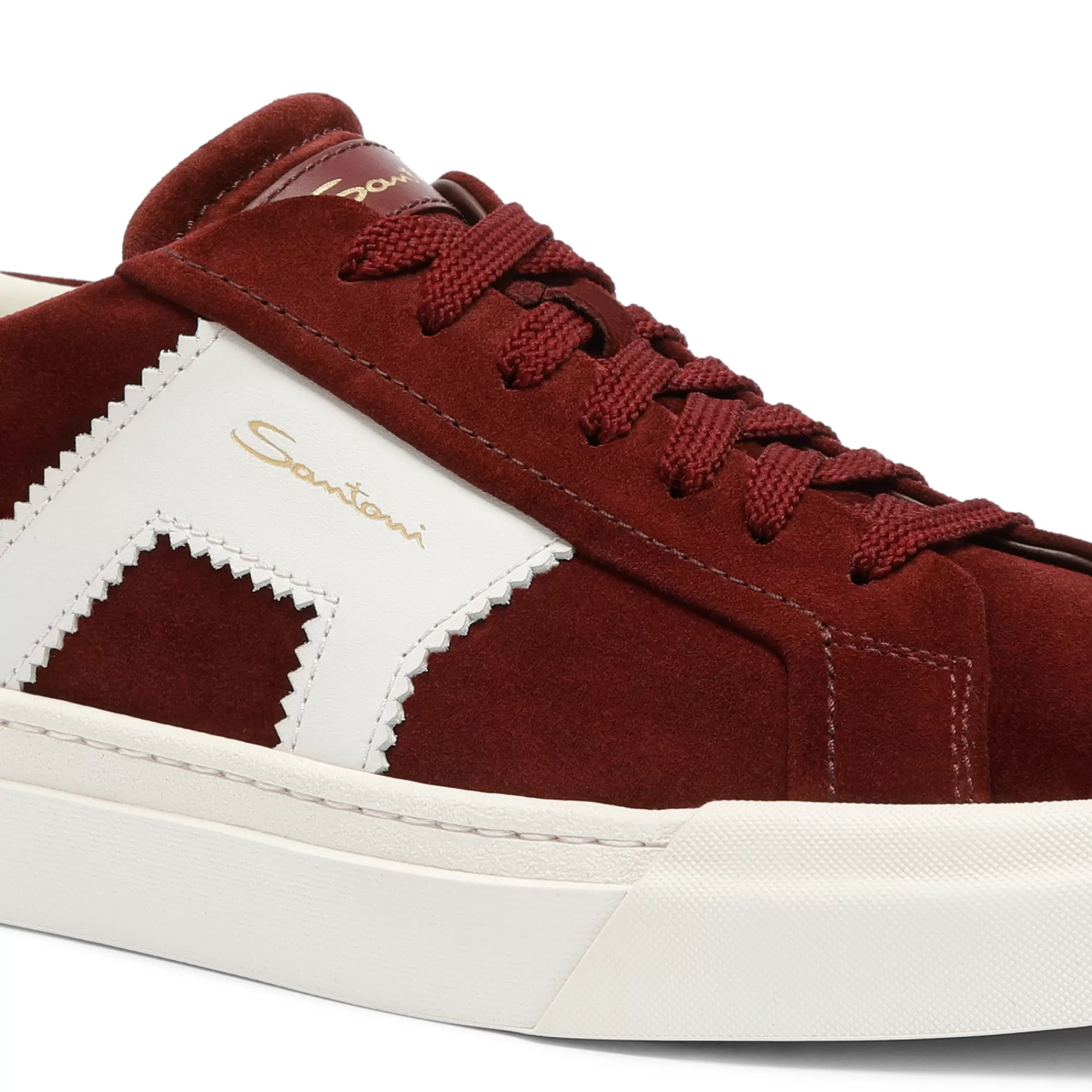 Best Double buckle sneaker da uomo in suede e pelle bordeaux e bianca Vedi tutte le calzature | Sneakers