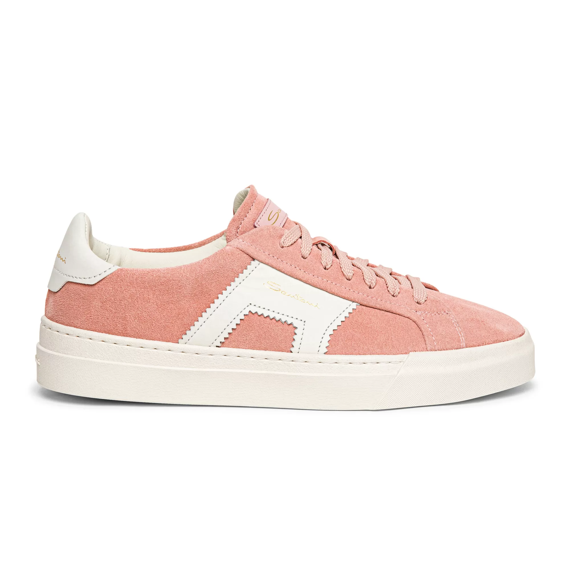 Best Double buckle sneaker da uomo in suede e pelle rosa e bianca Vedi tutte le calzature | Sneakers