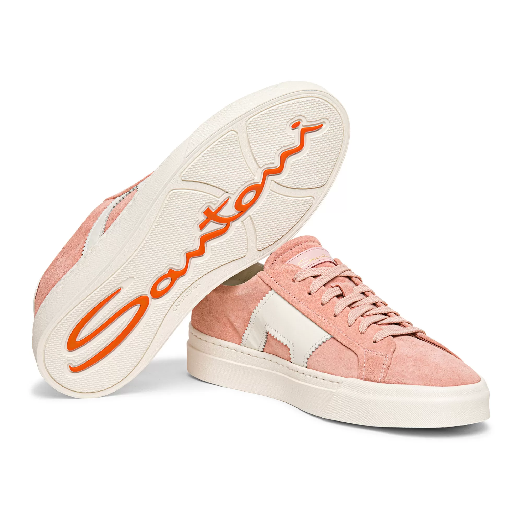 Best Double buckle sneaker da uomo in suede e pelle rosa e bianca Vedi tutte le calzature | Sneakers