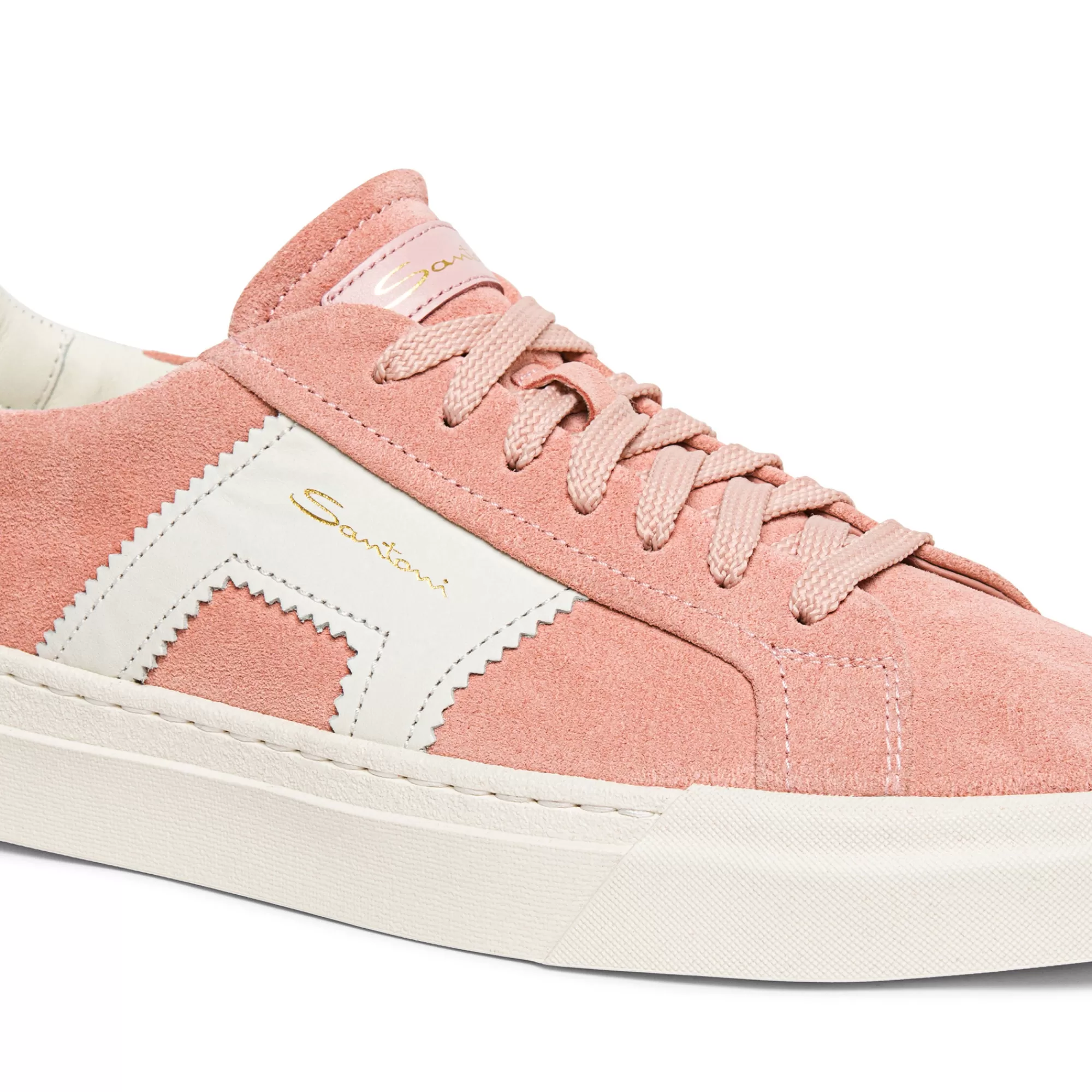 Best Double buckle sneaker da uomo in suede e pelle rosa e bianca Vedi tutte le calzature | Sneakers