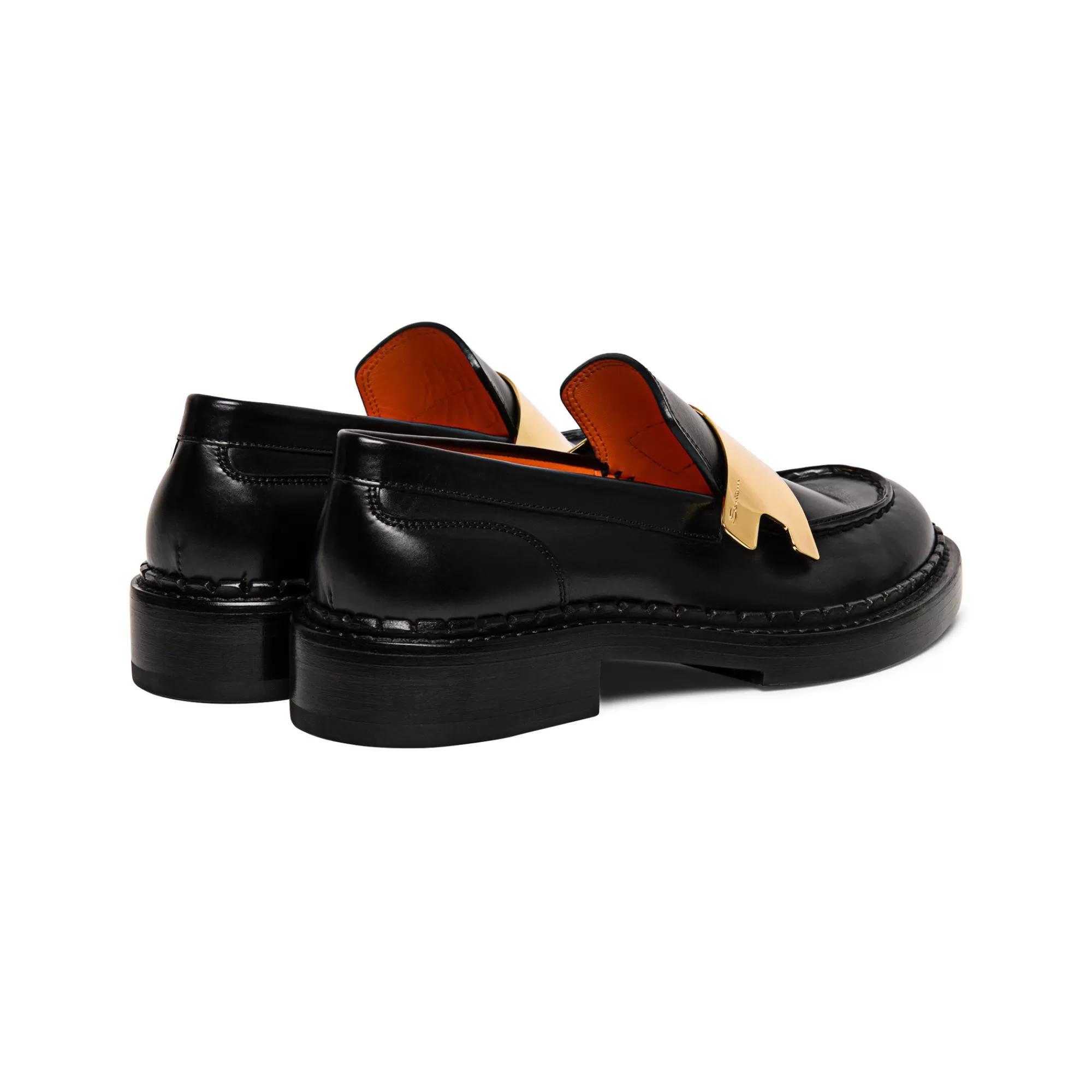 Best Sale Mocassino Alfie con placca doppia fibbia da donna in pelle nera Vedi tutte le calzature | Scarpe basse
