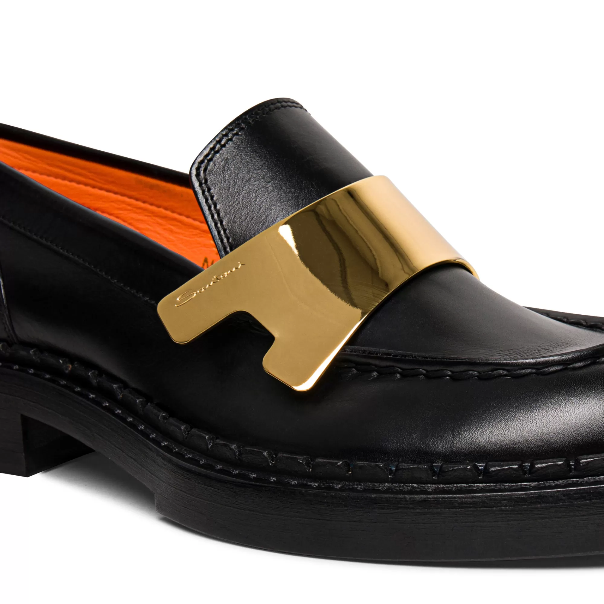 Best Sale Mocassino Alfie con placca doppia fibbia da donna in pelle nera Vedi tutte le calzature | Scarpe basse