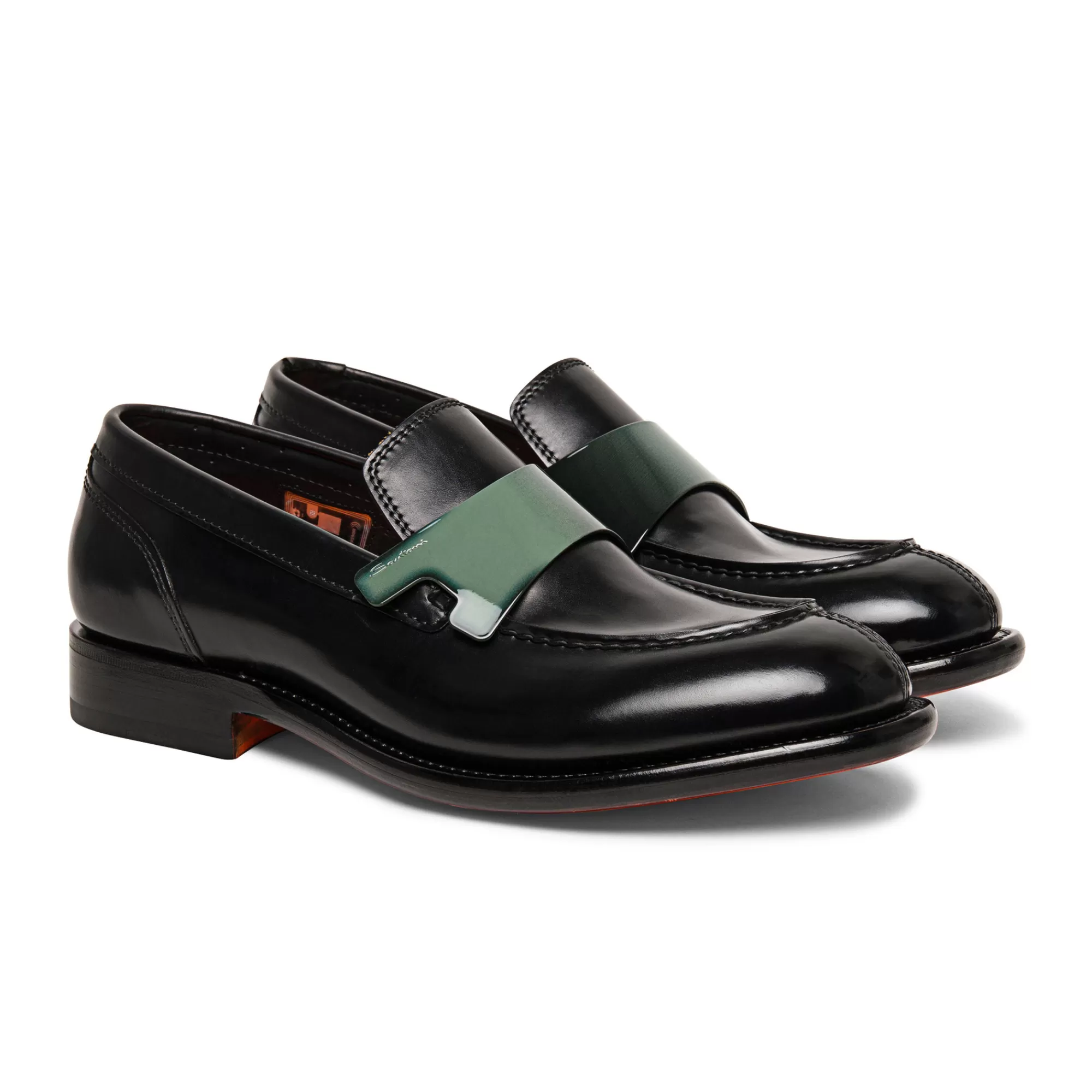 Online Mocassino Alfie con placca doppia fibbia da uomo in pelle nera Vedi tutte le calzature | Mocassini
