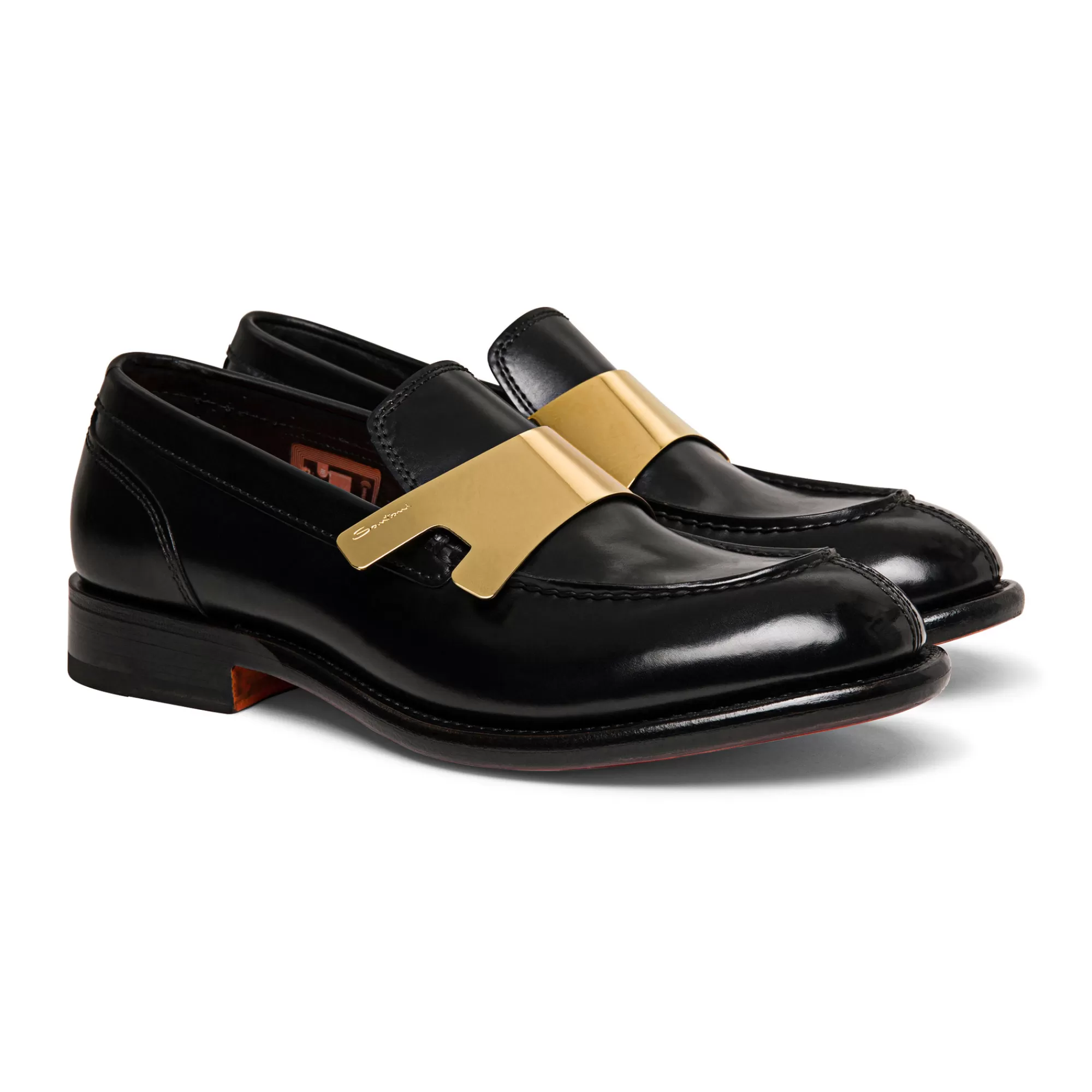 Best Sale Mocassino Alfie con placca doppia fibbia da uomo in pelle nera Vedi tutte le calzature | Mocassini