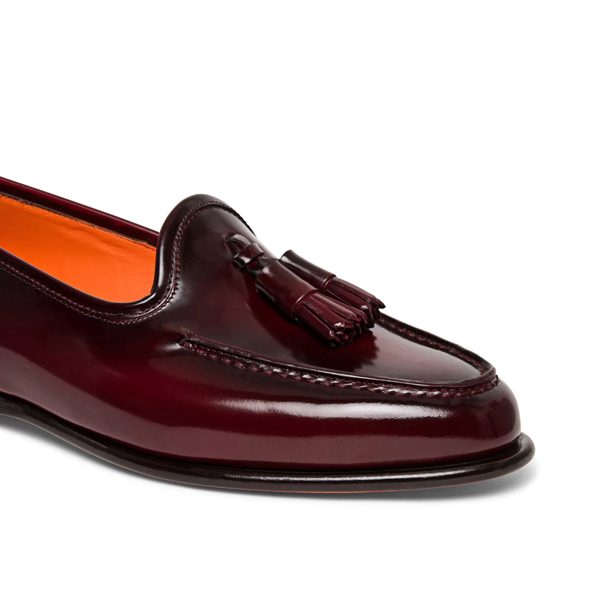 Online Mocassino Andrea con nappe da donna in pelle lucida rossa Vedi tutte le calzature | Scarpe basse