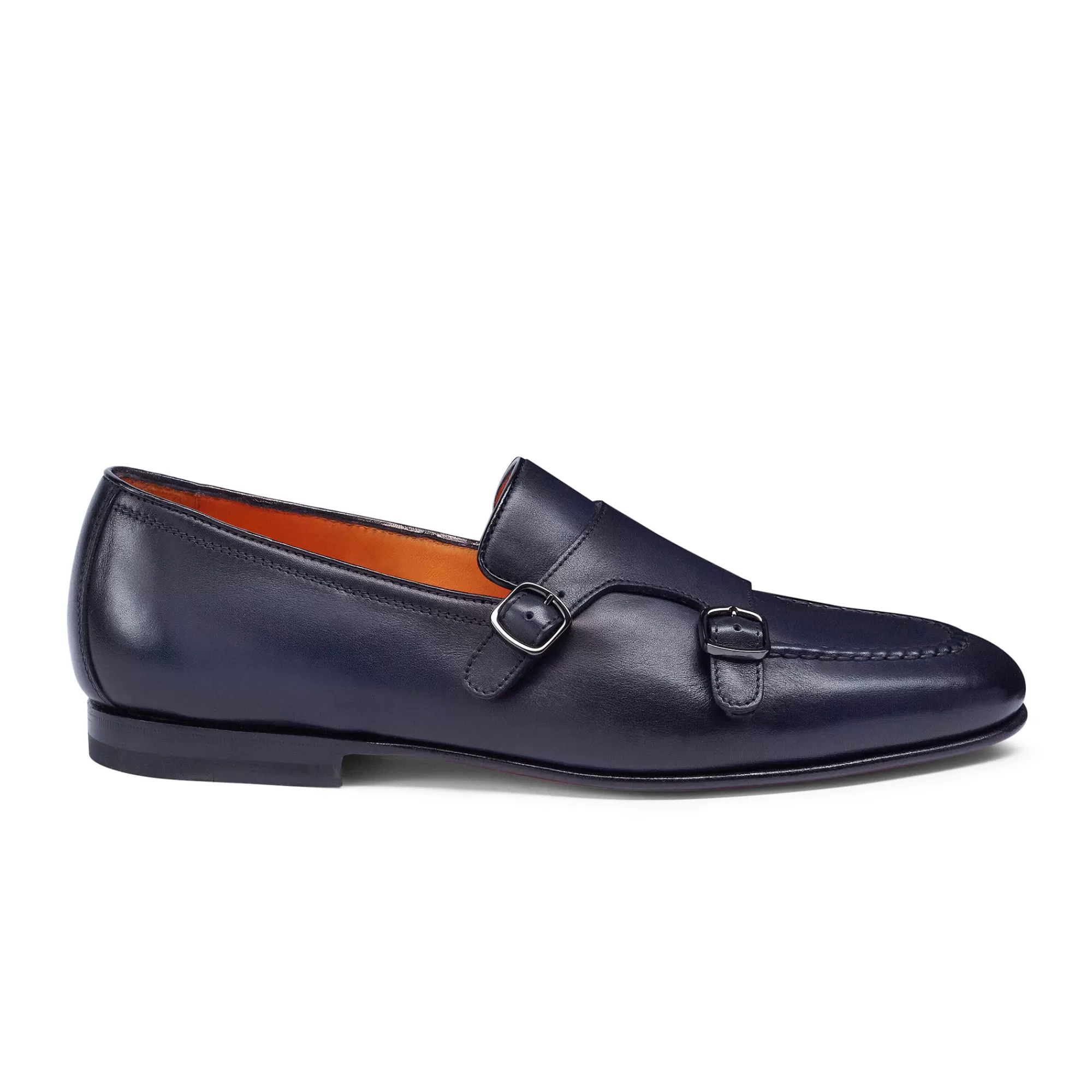 Outlet Mocassino con doppia fibbia da uomo in pelle anticata blu | SUGGERIMENTI Vedi tutte le calzature | Doppia Fibbia