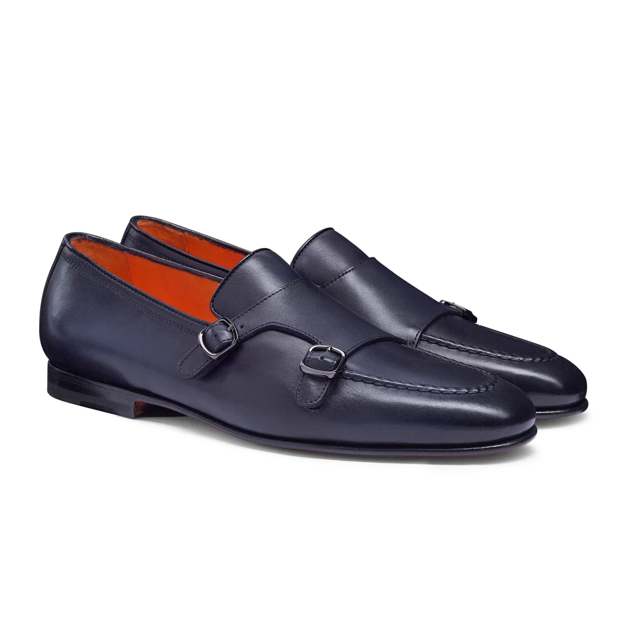 Outlet Mocassino con doppia fibbia da uomo in pelle anticata blu | SUGGERIMENTI Vedi tutte le calzature | Doppia Fibbia