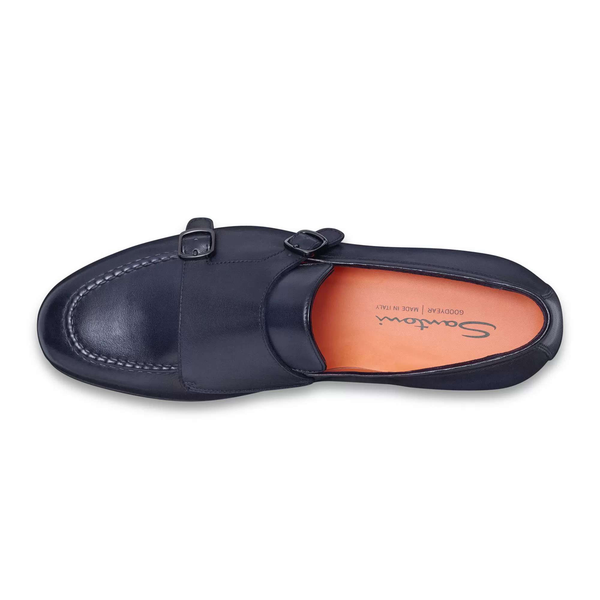 Outlet Mocassino con doppia fibbia da uomo in pelle anticata blu | SUGGERIMENTI Vedi tutte le calzature | Doppia Fibbia