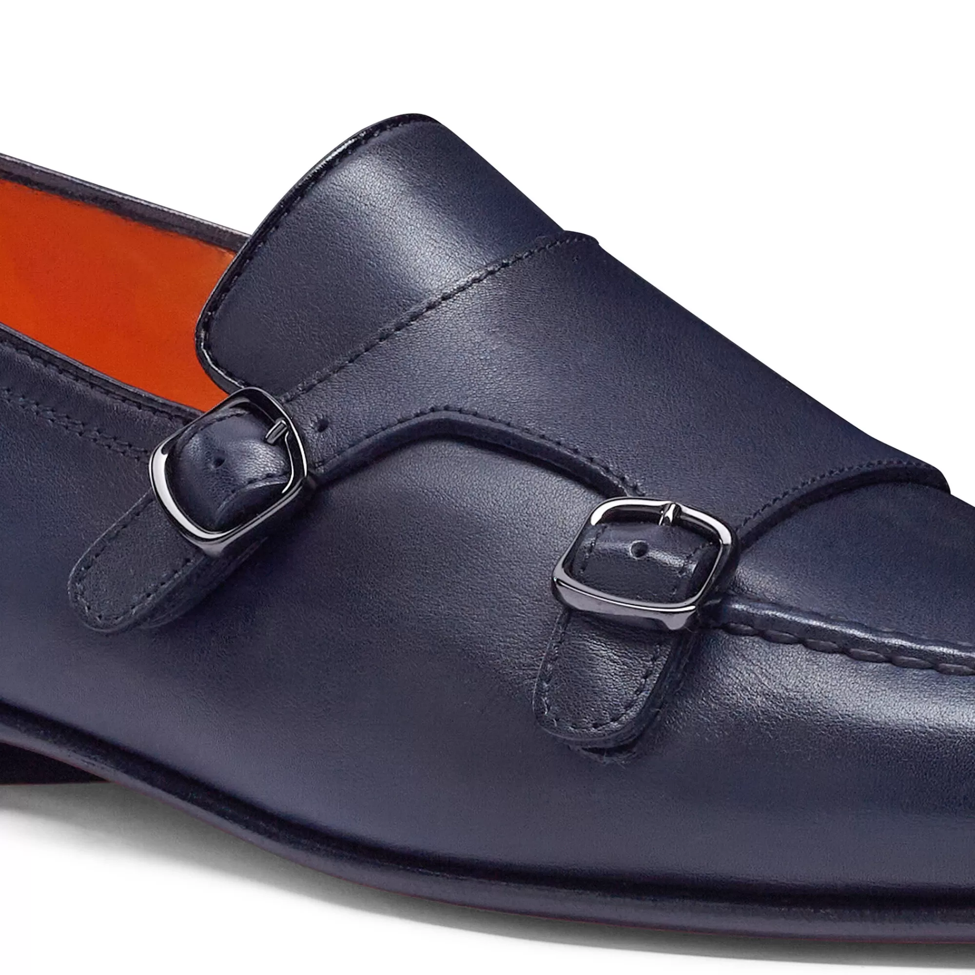 Outlet Mocassino con doppia fibbia da uomo in pelle anticata blu | SUGGERIMENTI Vedi tutte le calzature | Doppia Fibbia
