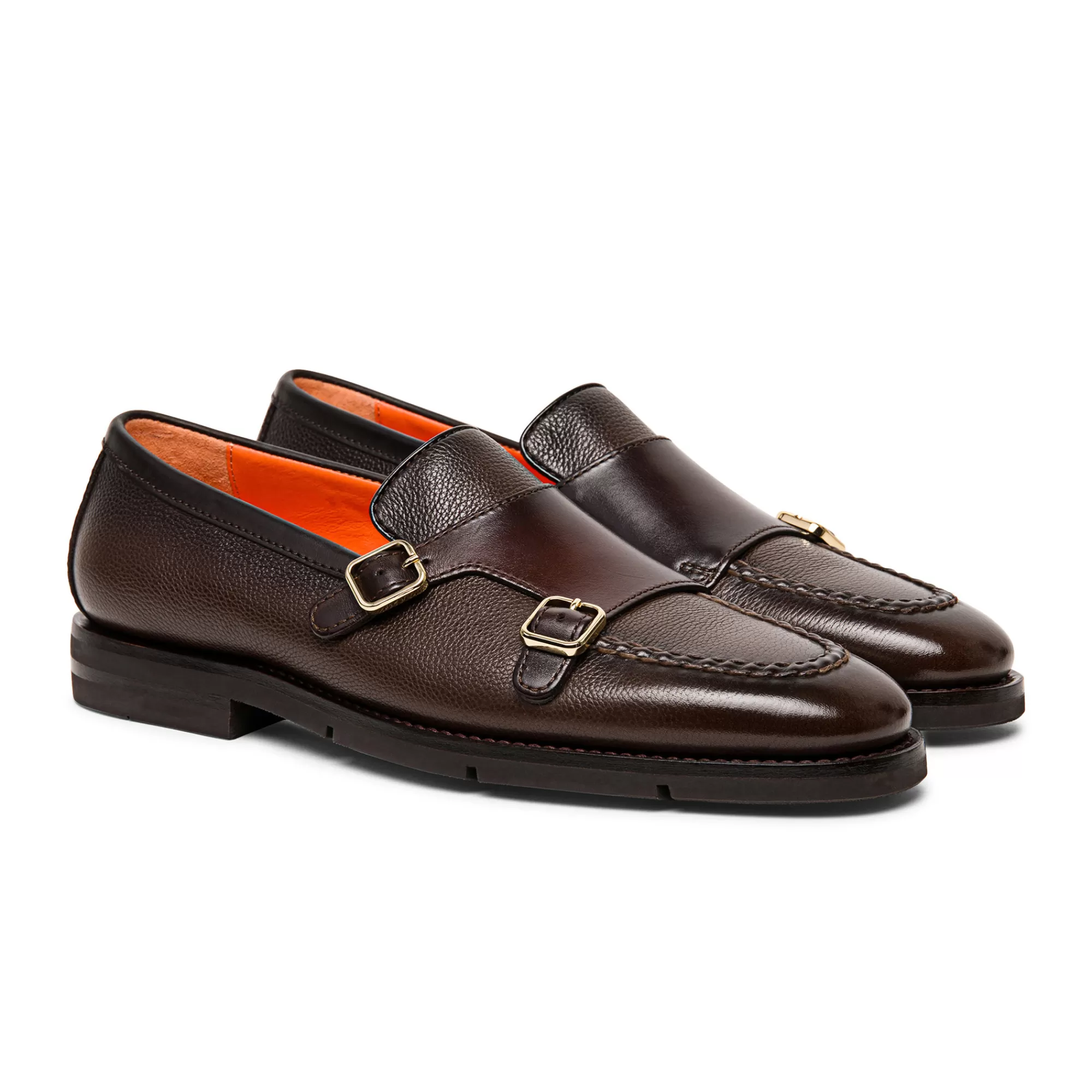 Online Mocassino con doppia fibbia da uomo in pelle bottalata marrone Vedi tutte le calzature | Doppia Fibbia