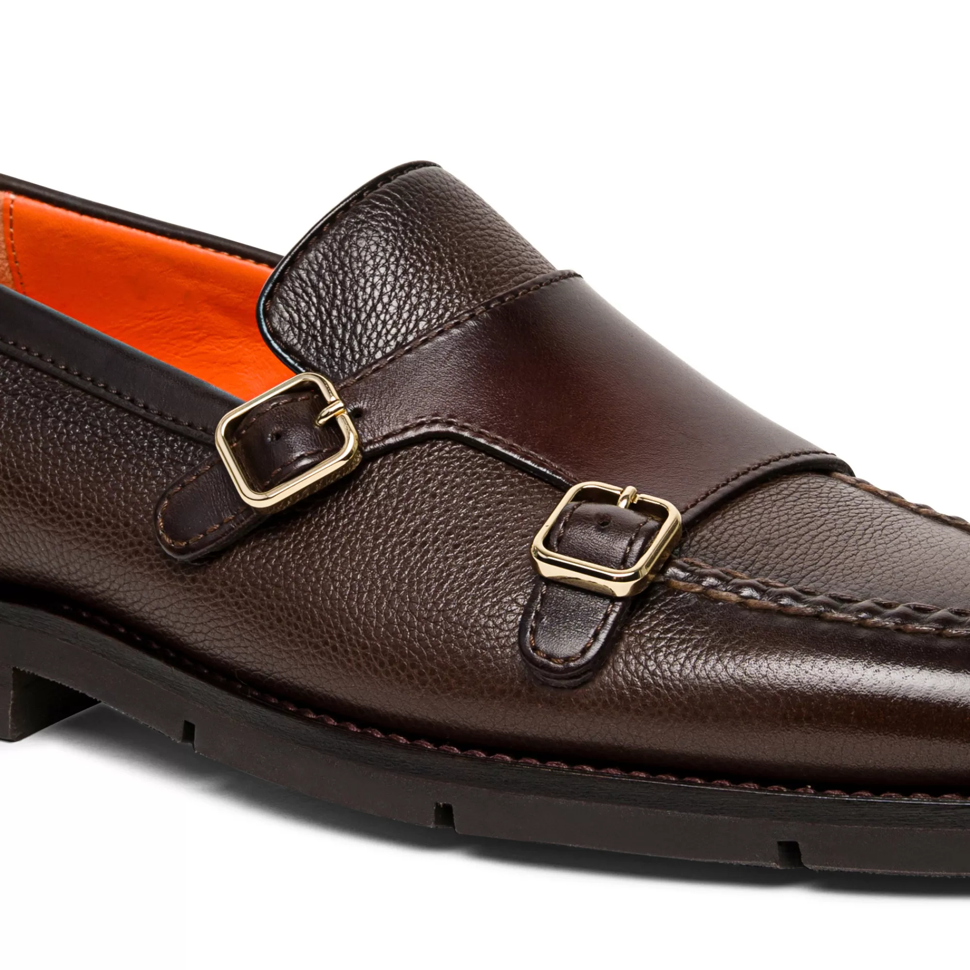 Online Mocassino con doppia fibbia da uomo in pelle bottalata marrone Vedi tutte le calzature | Doppia Fibbia