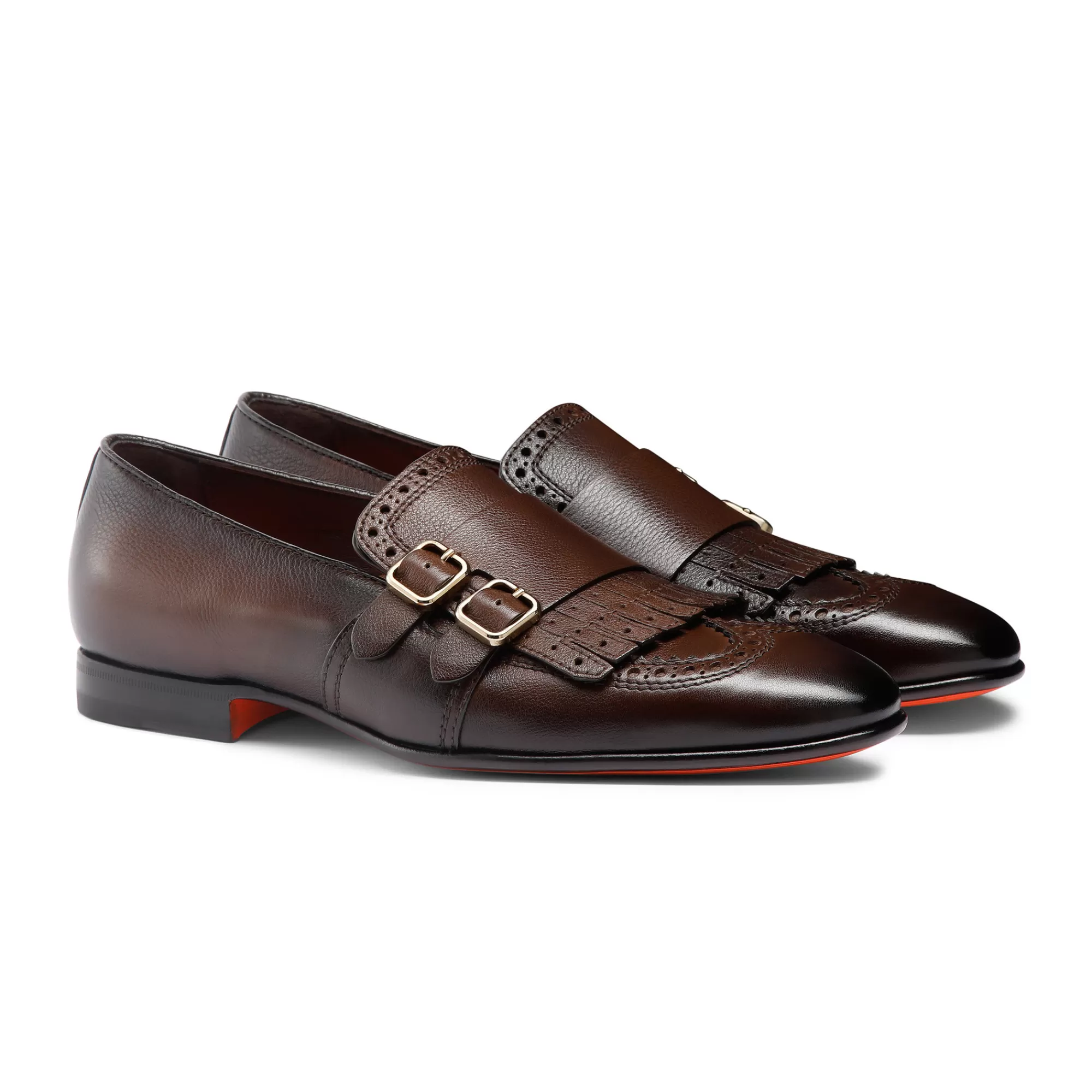 Fashion Mocassino con doppia fibbia e frangia da uomo in pelle marrone Vedi tutte le calzature | Mocassini