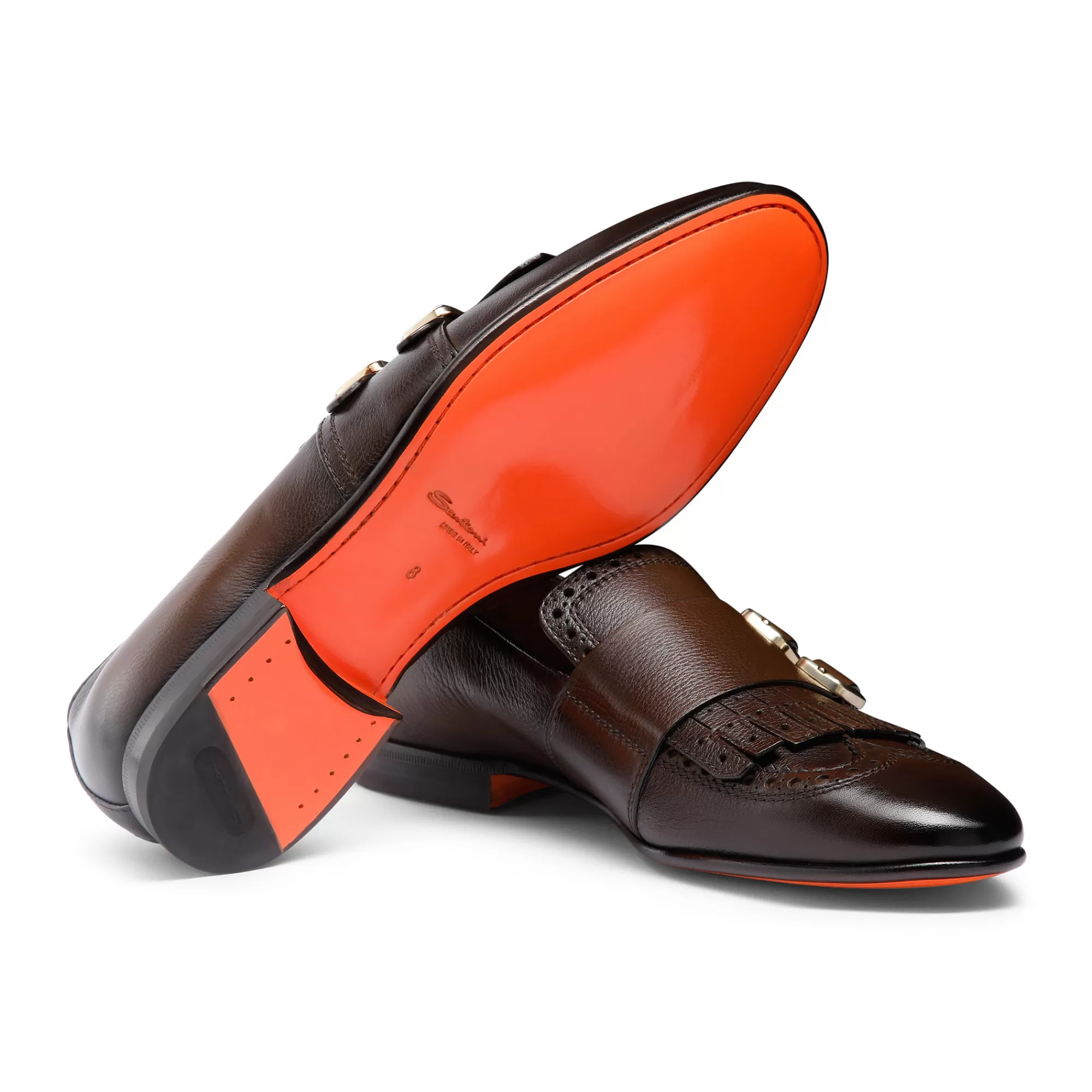 Fashion Mocassino con doppia fibbia e frangia da uomo in pelle marrone Vedi tutte le calzature | Mocassini