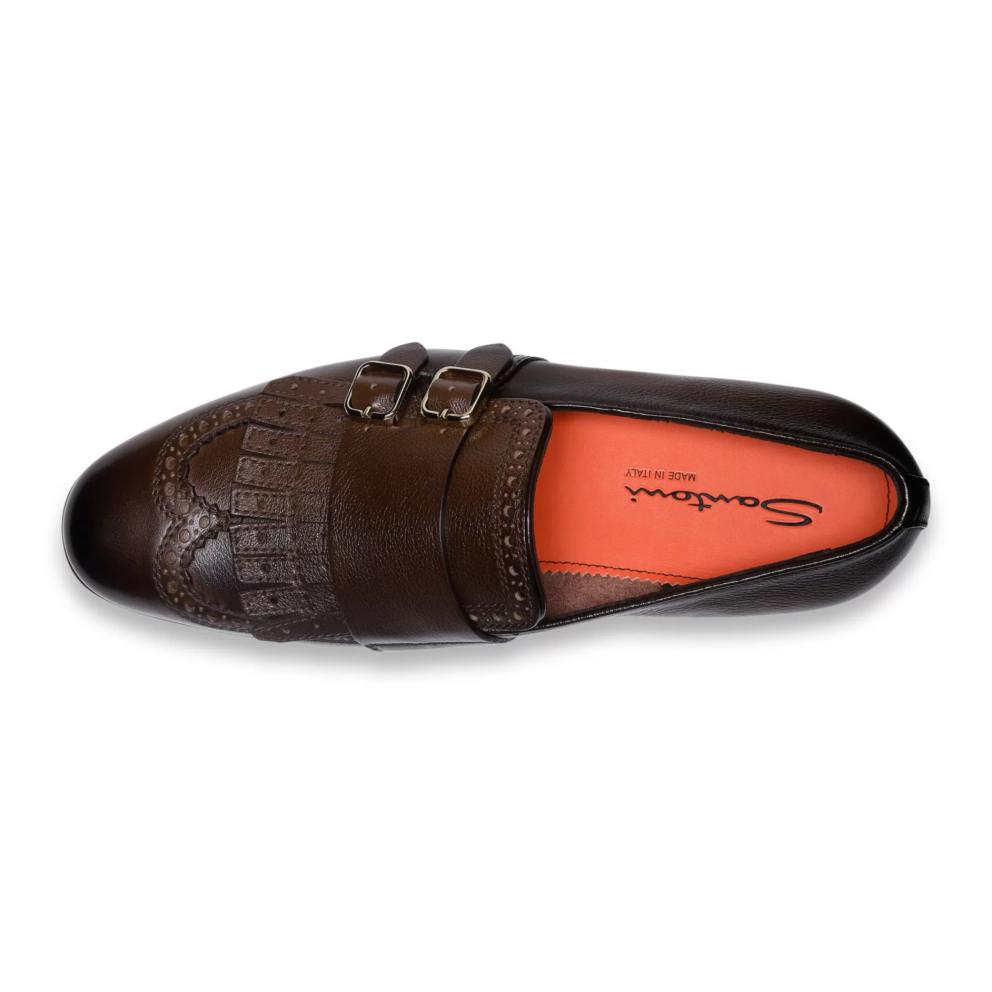 Fashion Mocassino con doppia fibbia e frangia da uomo in pelle marrone Vedi tutte le calzature | Mocassini
