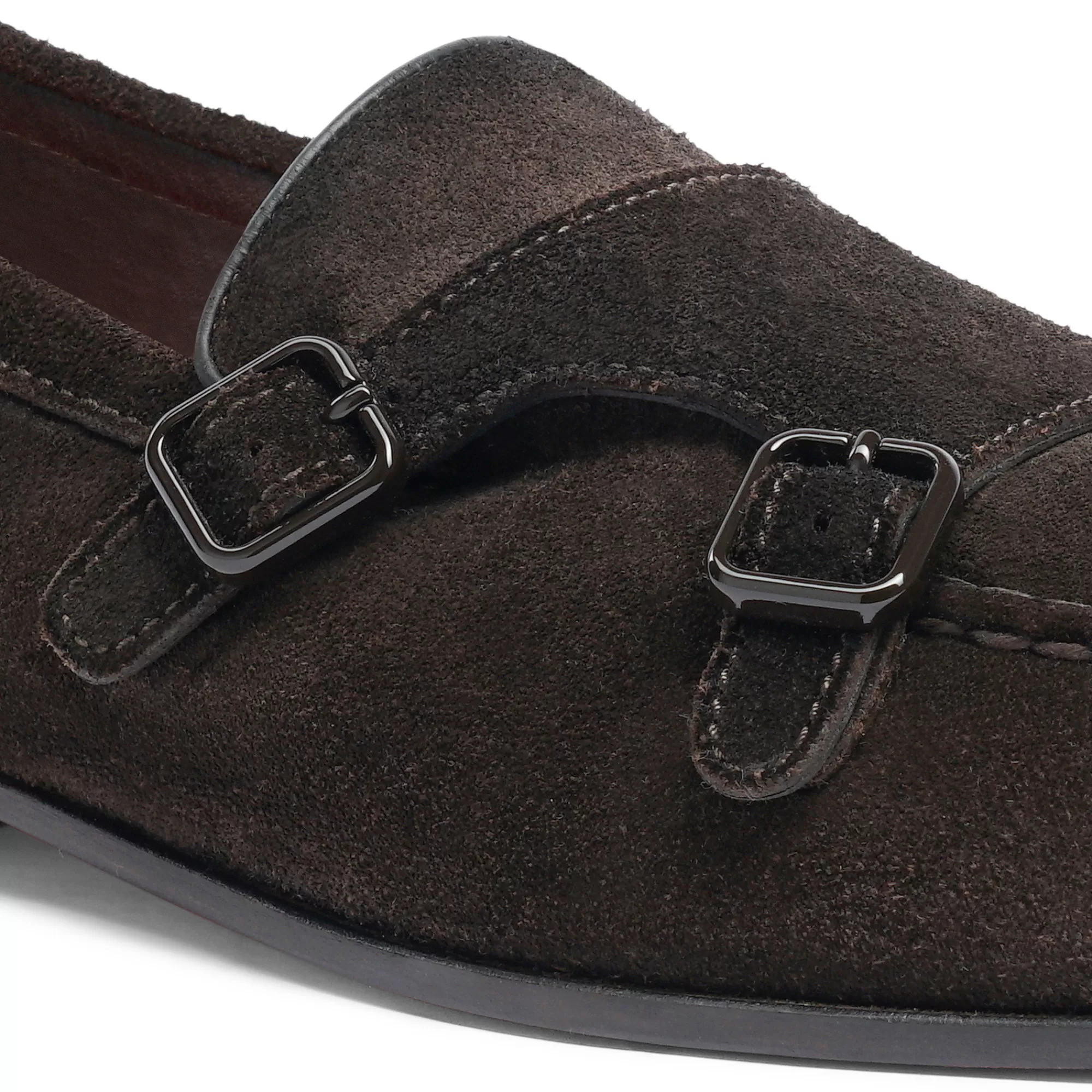 Cheap Mocassino doppia fibbia da uomo in suede testa di moro Vedi tutte le calzature | Doppia Fibbia