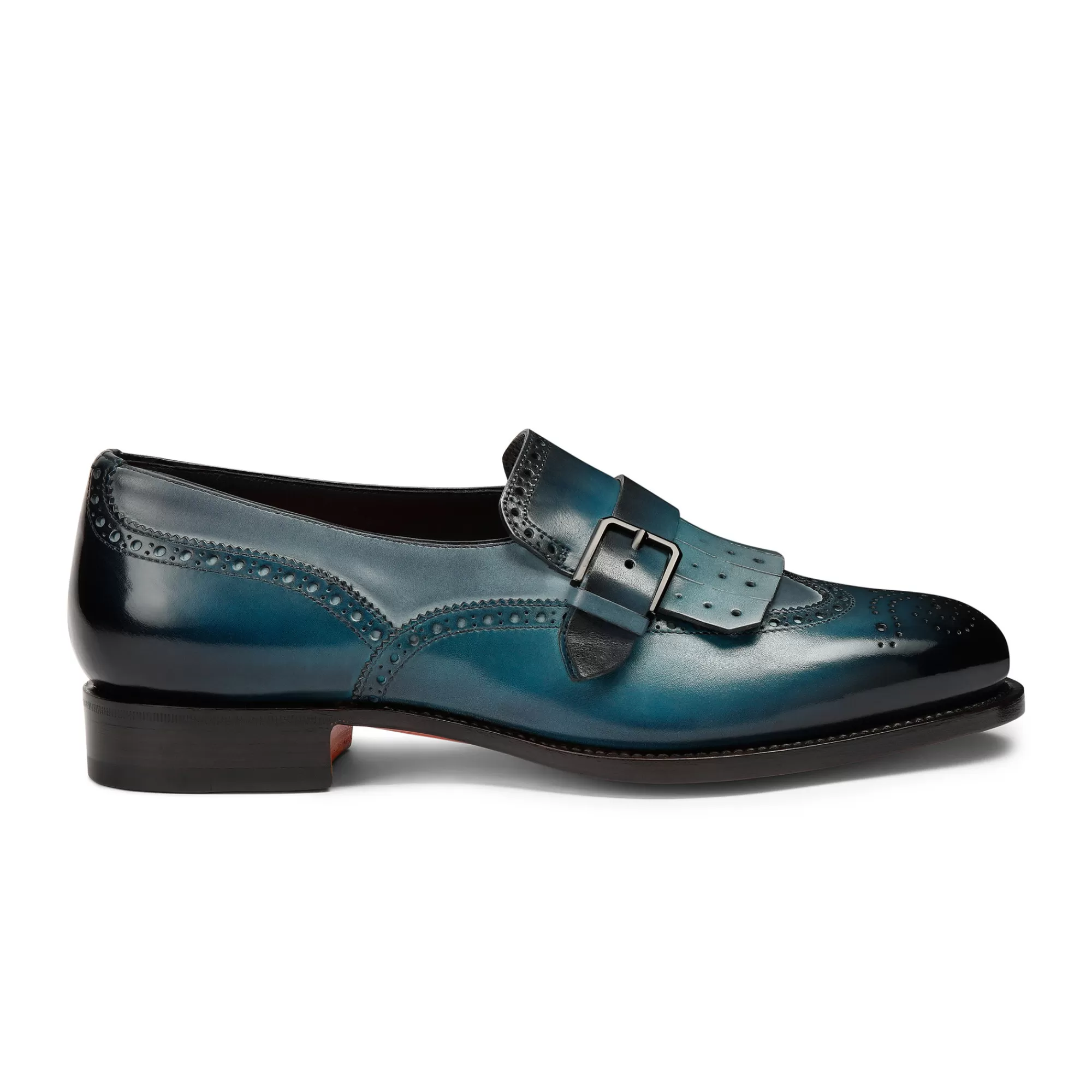 Best Sale Mocassino mono fibbia con frangia da uomo in pelle blu Vedi tutte le calzature | Doppia Fibbia