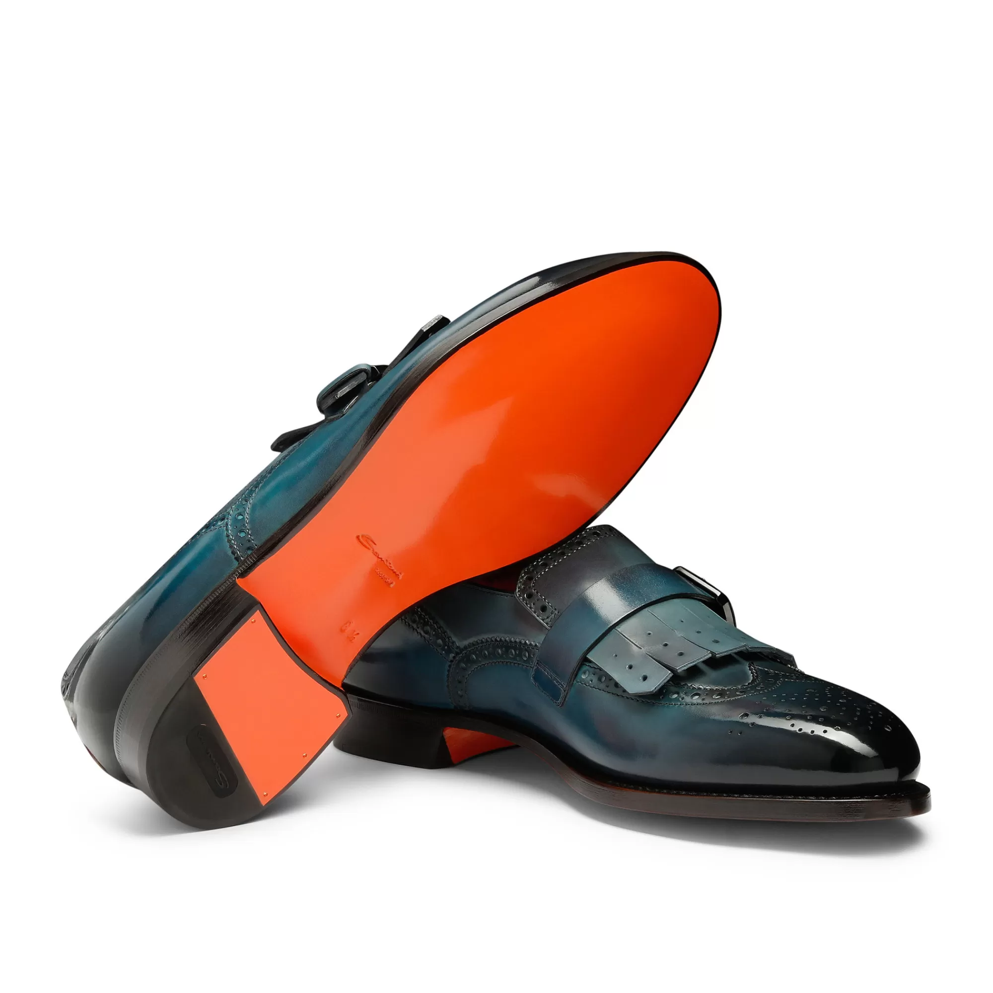 Best Sale Mocassino mono fibbia con frangia da uomo in pelle blu Vedi tutte le calzature | Doppia Fibbia