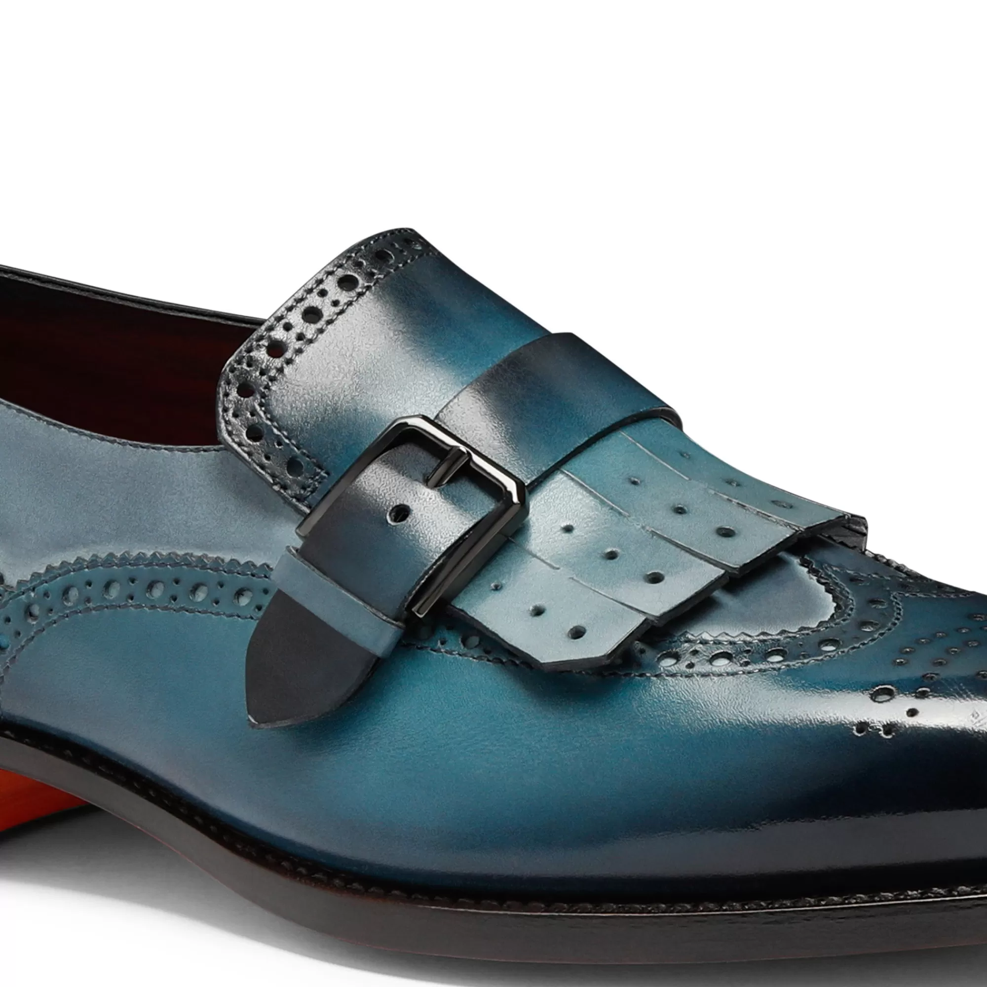 Best Sale Mocassino mono fibbia con frangia da uomo in pelle blu Vedi tutte le calzature | Doppia Fibbia