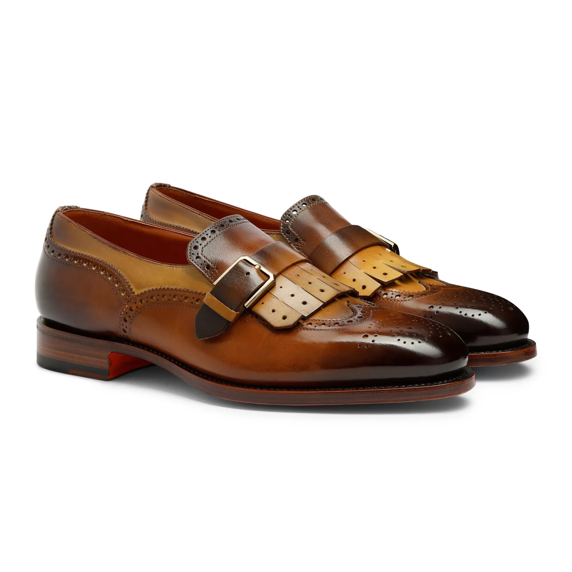 Flash Sale Mocassino mono fibbia con frangia da uomo in pelle marrone Vedi tutte le calzature | Doppia Fibbia