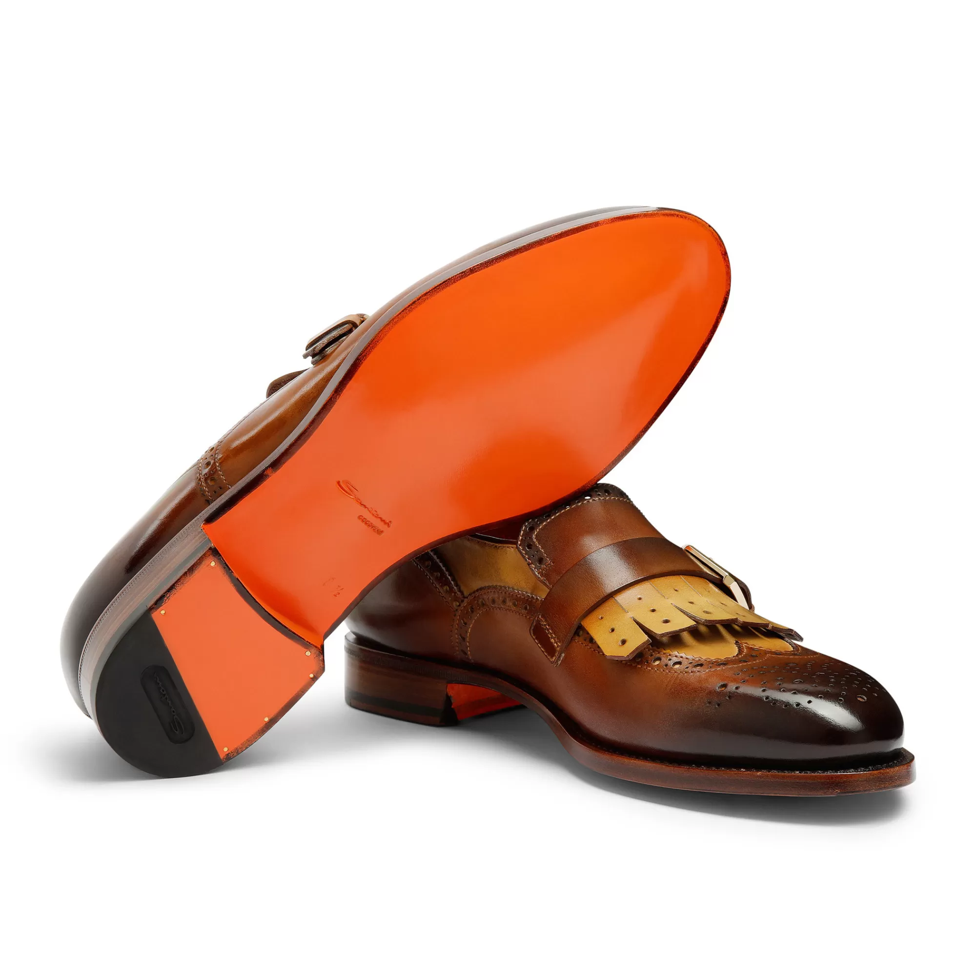 Flash Sale Mocassino mono fibbia con frangia da uomo in pelle marrone Vedi tutte le calzature | Doppia Fibbia