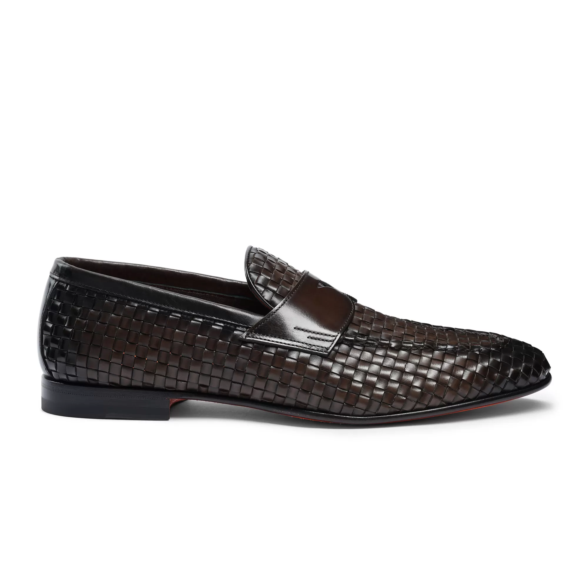 Shop Mocassino penny con tomaia intrecciata da uomo in pelle marrone Vedi tutte le calzature | Mocassini