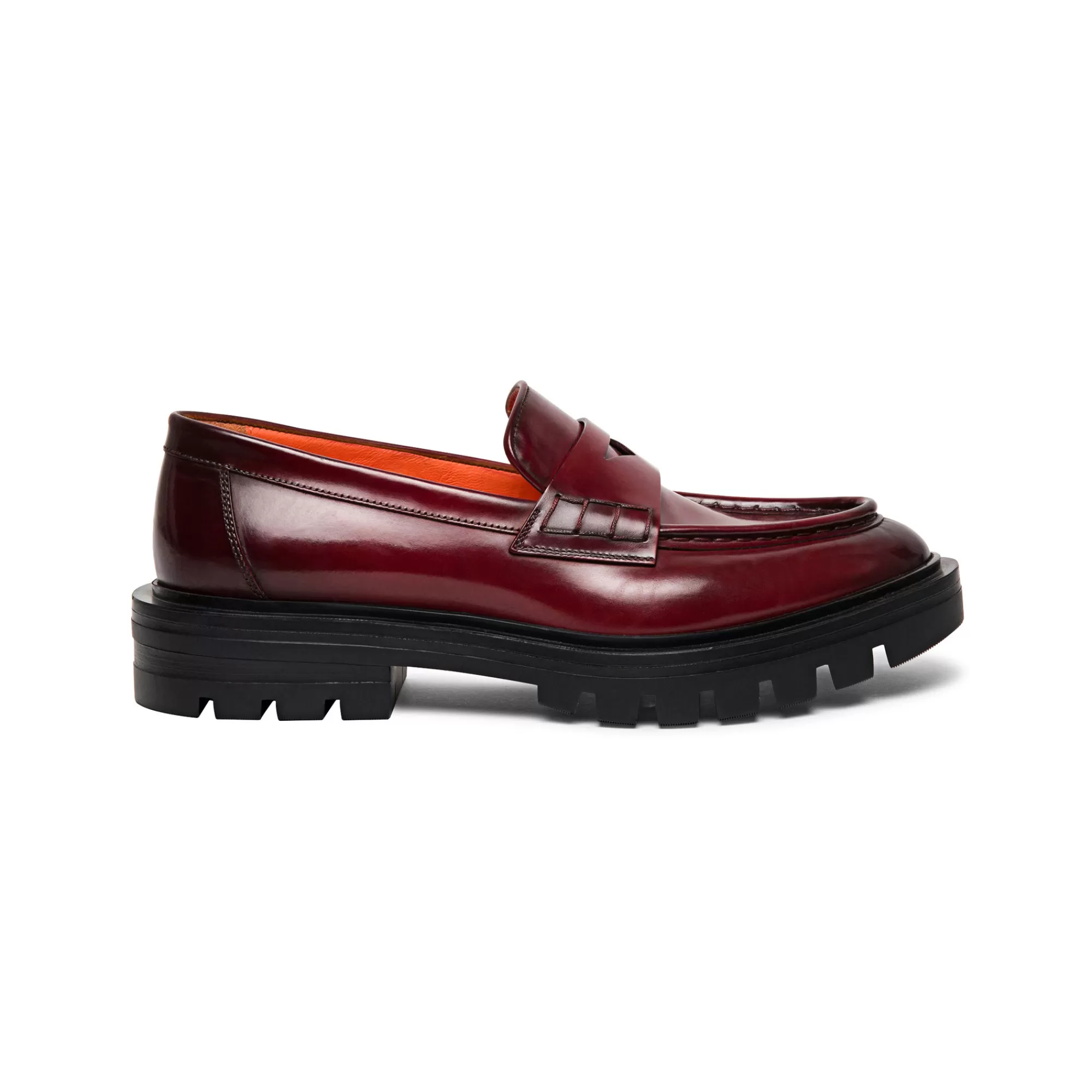 Clearance Mocassino penny da donna in pelle anticata rossa | SUGGERIMENTI Vedi tutte le calzature | Scarpe basse