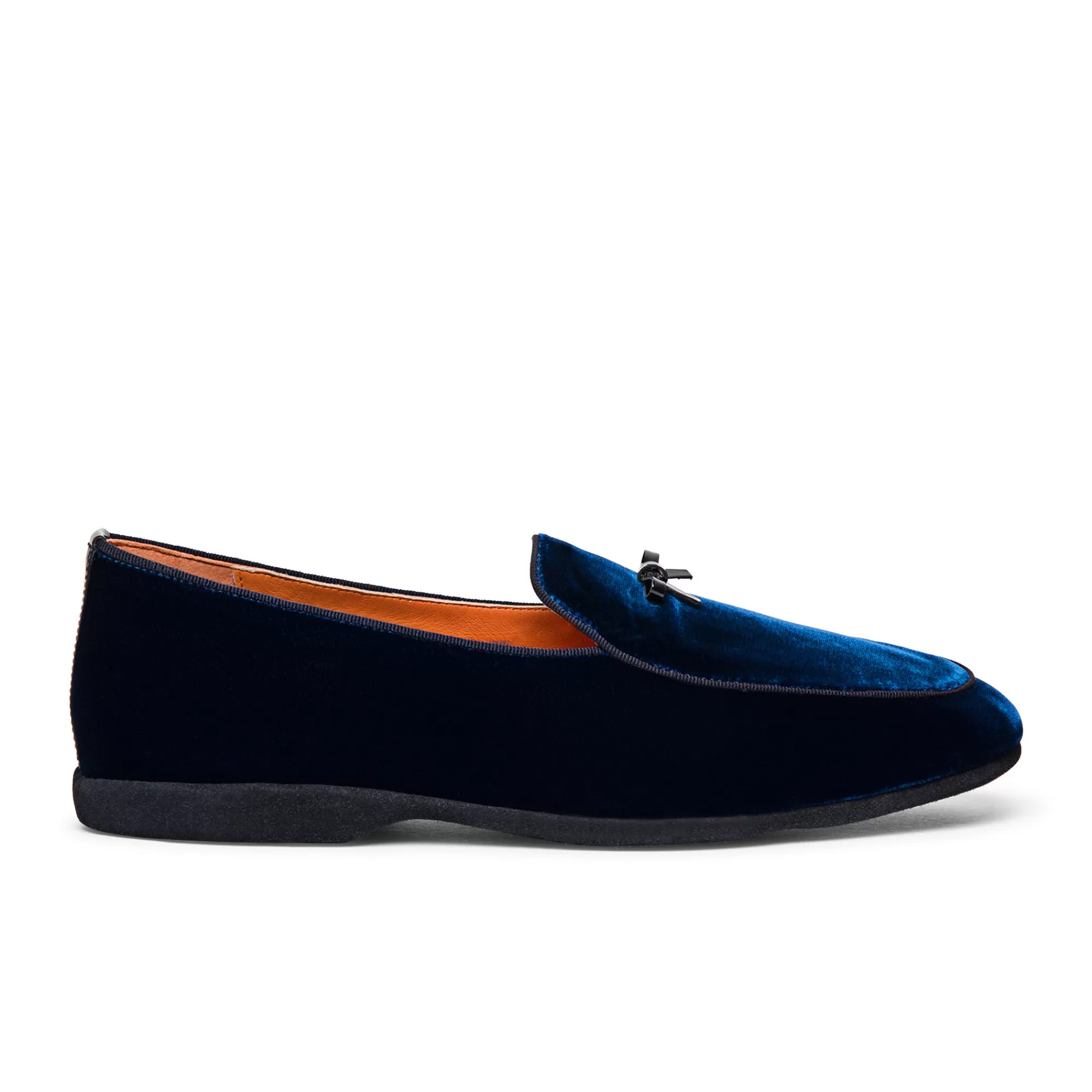 Cheap Pantofola con dettaglio fiocco da uomo in velluto blu Vedi tutte le calzature | Pantofole