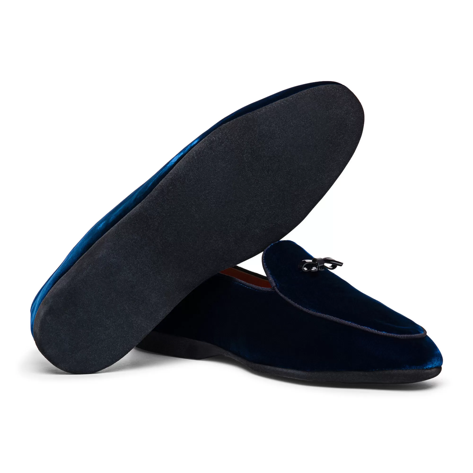 Cheap Pantofola con dettaglio fiocco da uomo in velluto blu Vedi tutte le calzature | Pantofole