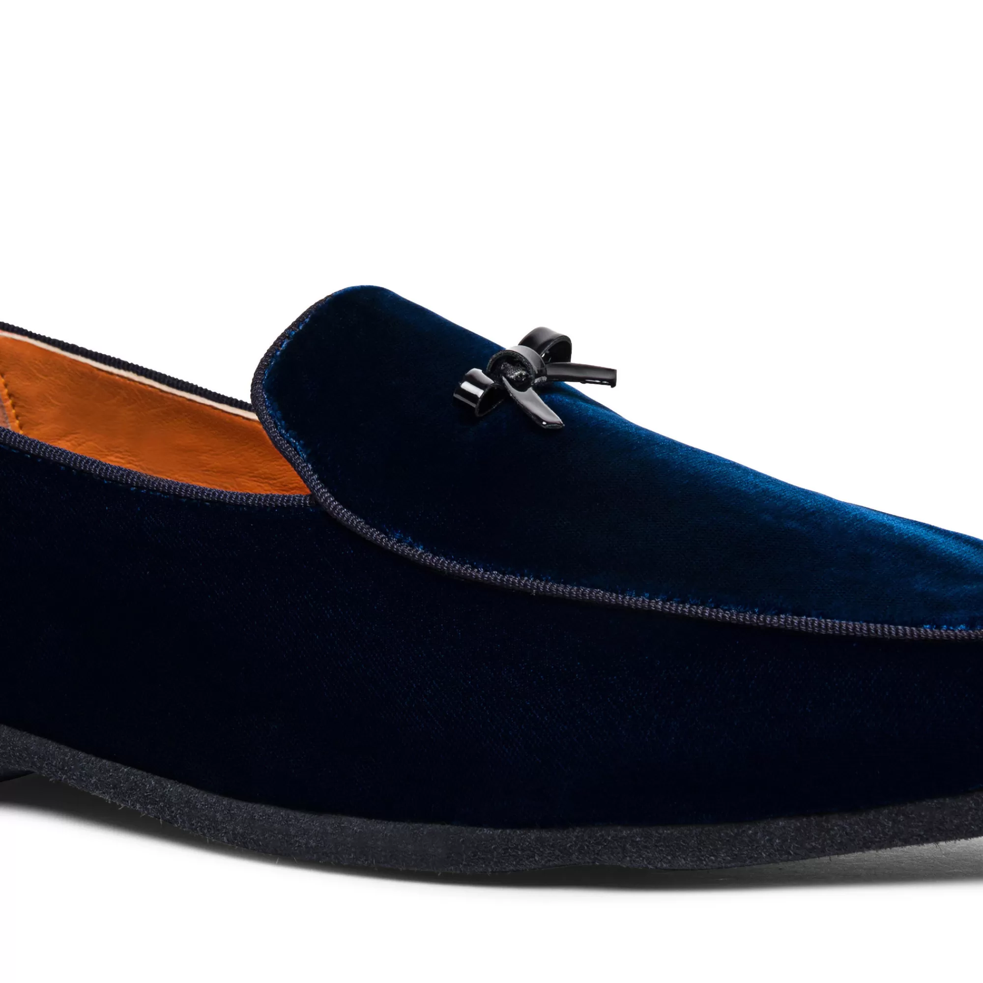 Cheap Pantofola con dettaglio fiocco da uomo in velluto blu Vedi tutte le calzature | Pantofole