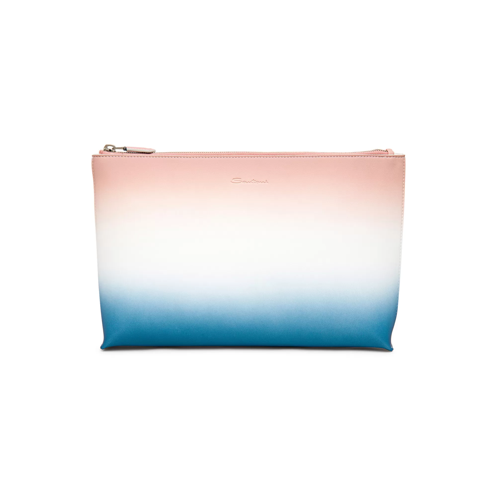 Best Sale Pouch in pelle rosa, bianca e blu Piccola pelletteria | Piccola pelletteria