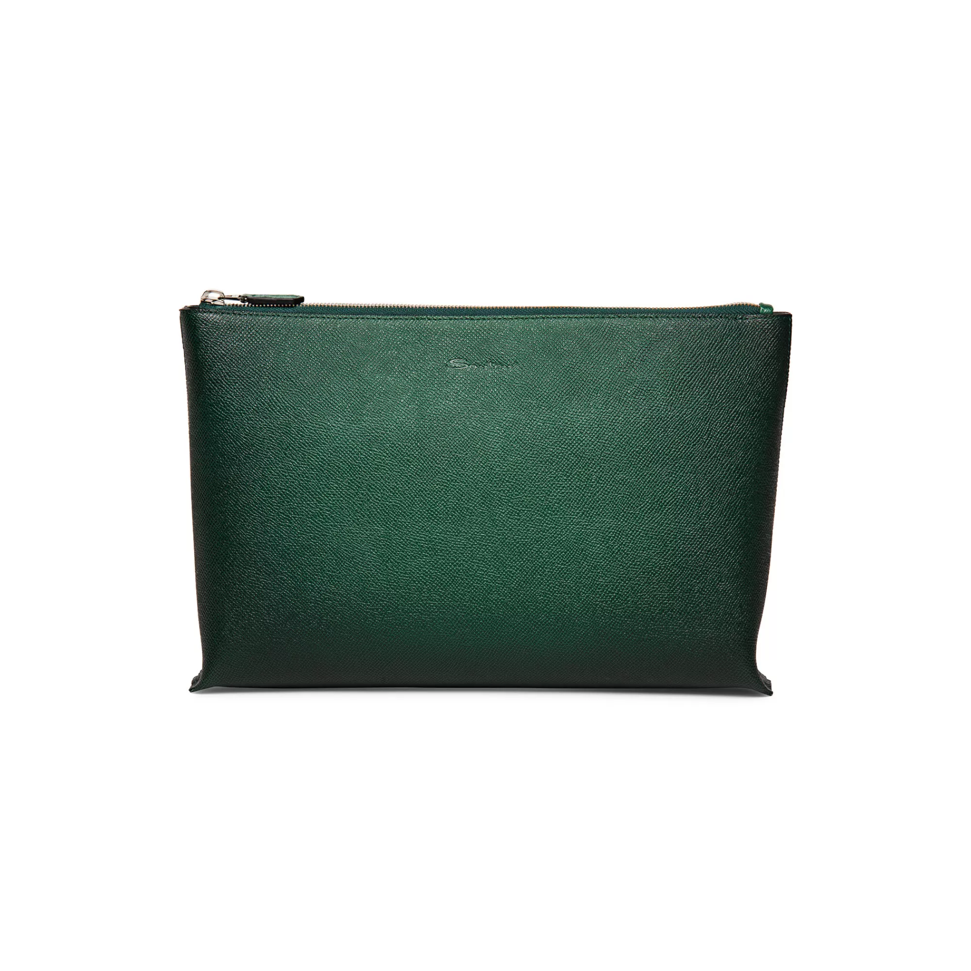 Discount Pouch in saffiano verde Piccola pelletteria | Piccola pelletteria