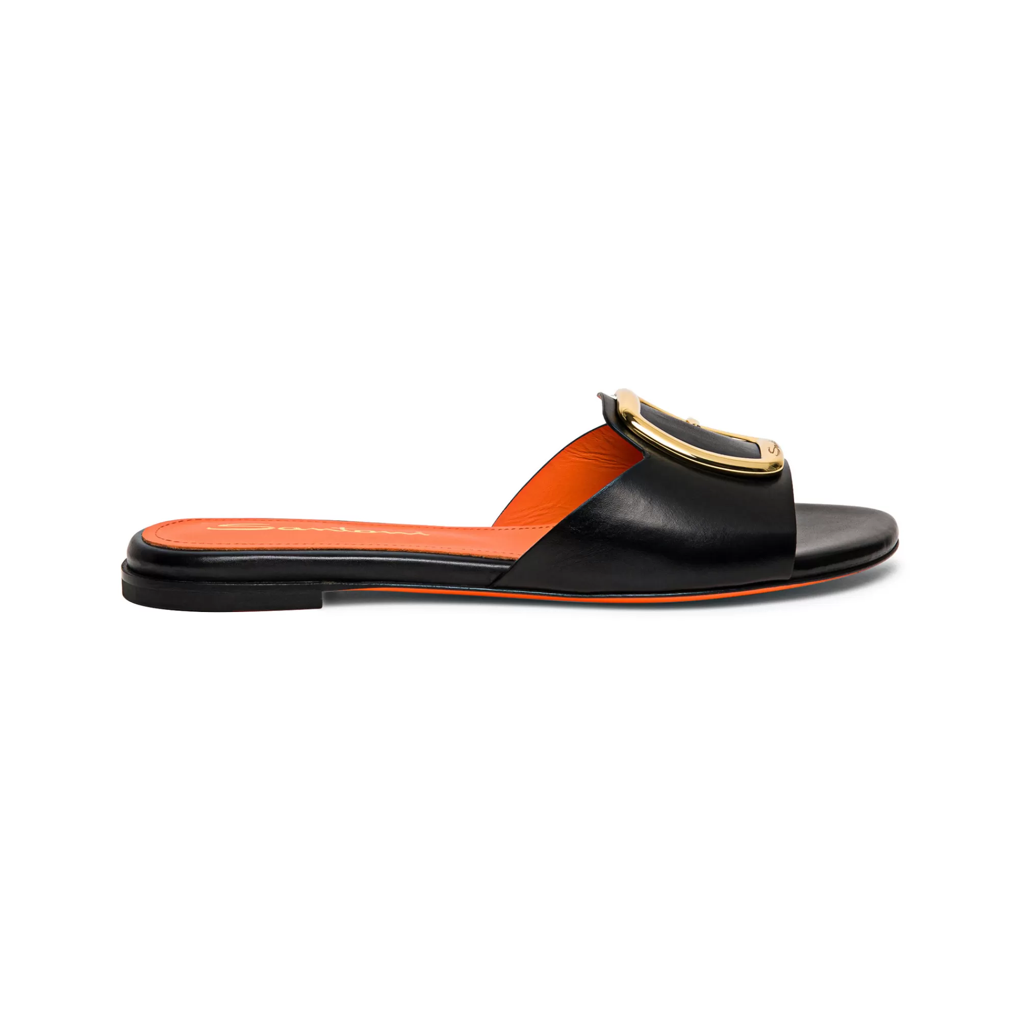 Cheap Sandalo slide in pelle nera Vedi tutte le calzature | Sandali
