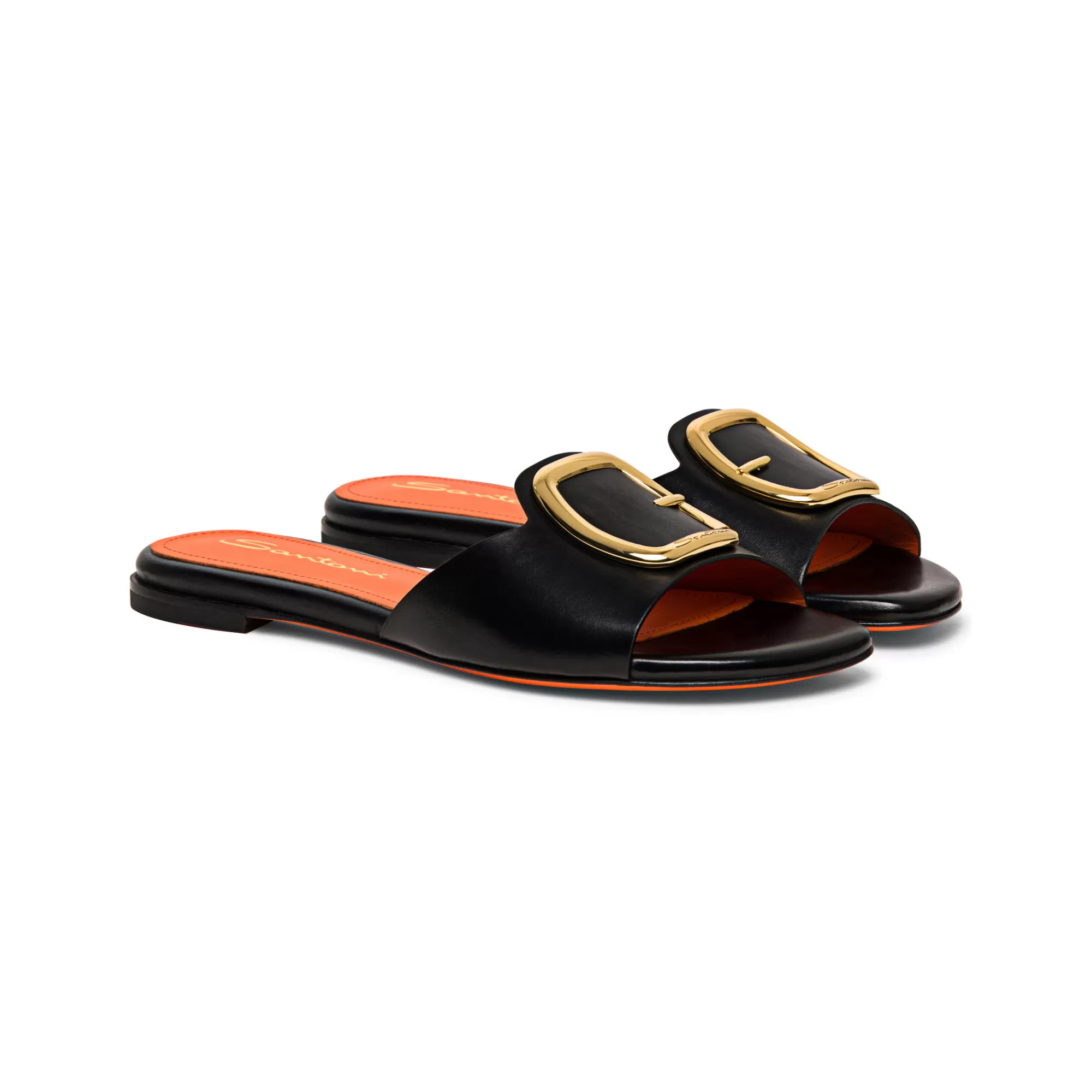 Cheap Sandalo slide in pelle nera Vedi tutte le calzature | Sandali