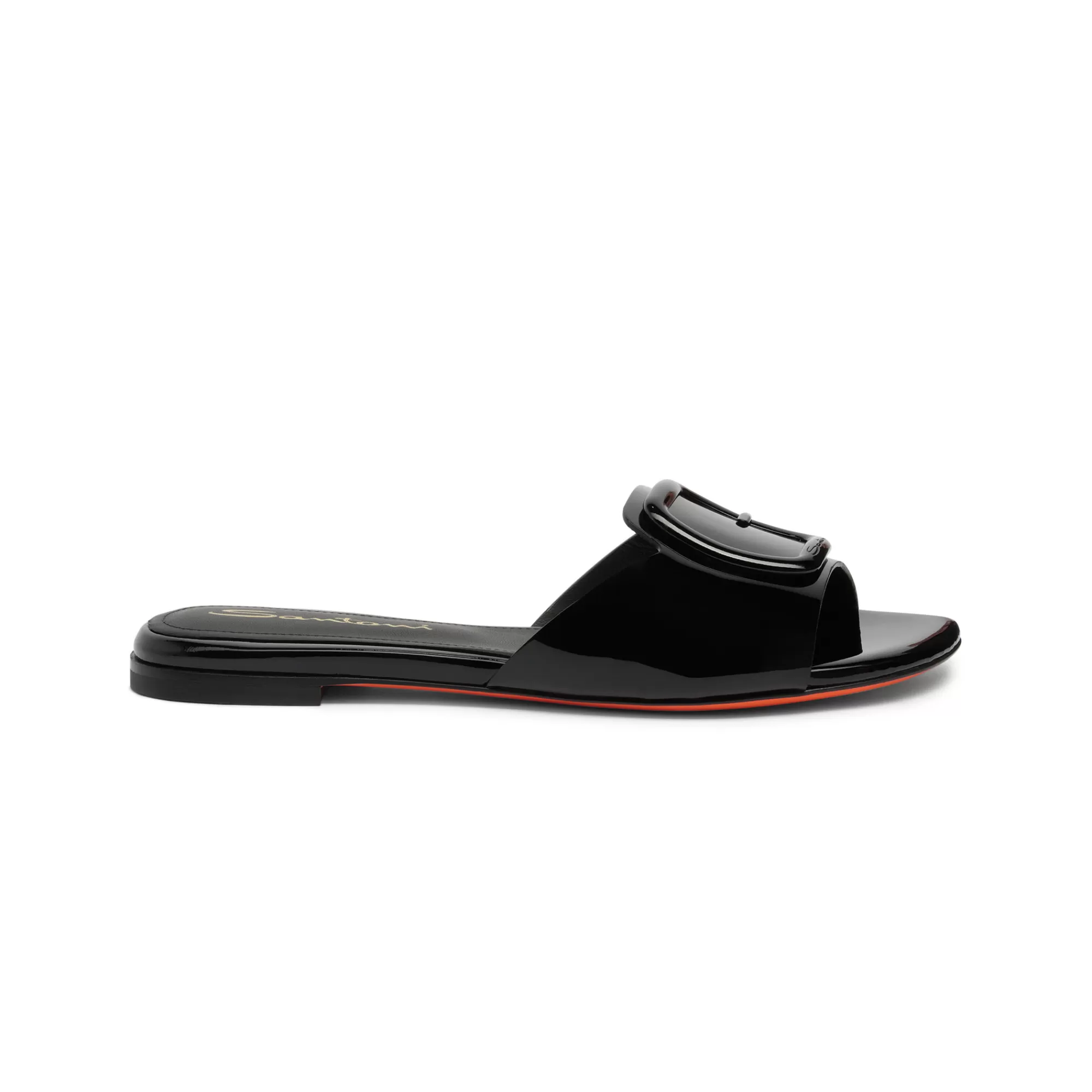 Cheap Sandalo slide in vernice nera Vedi tutte le calzature | Sandali