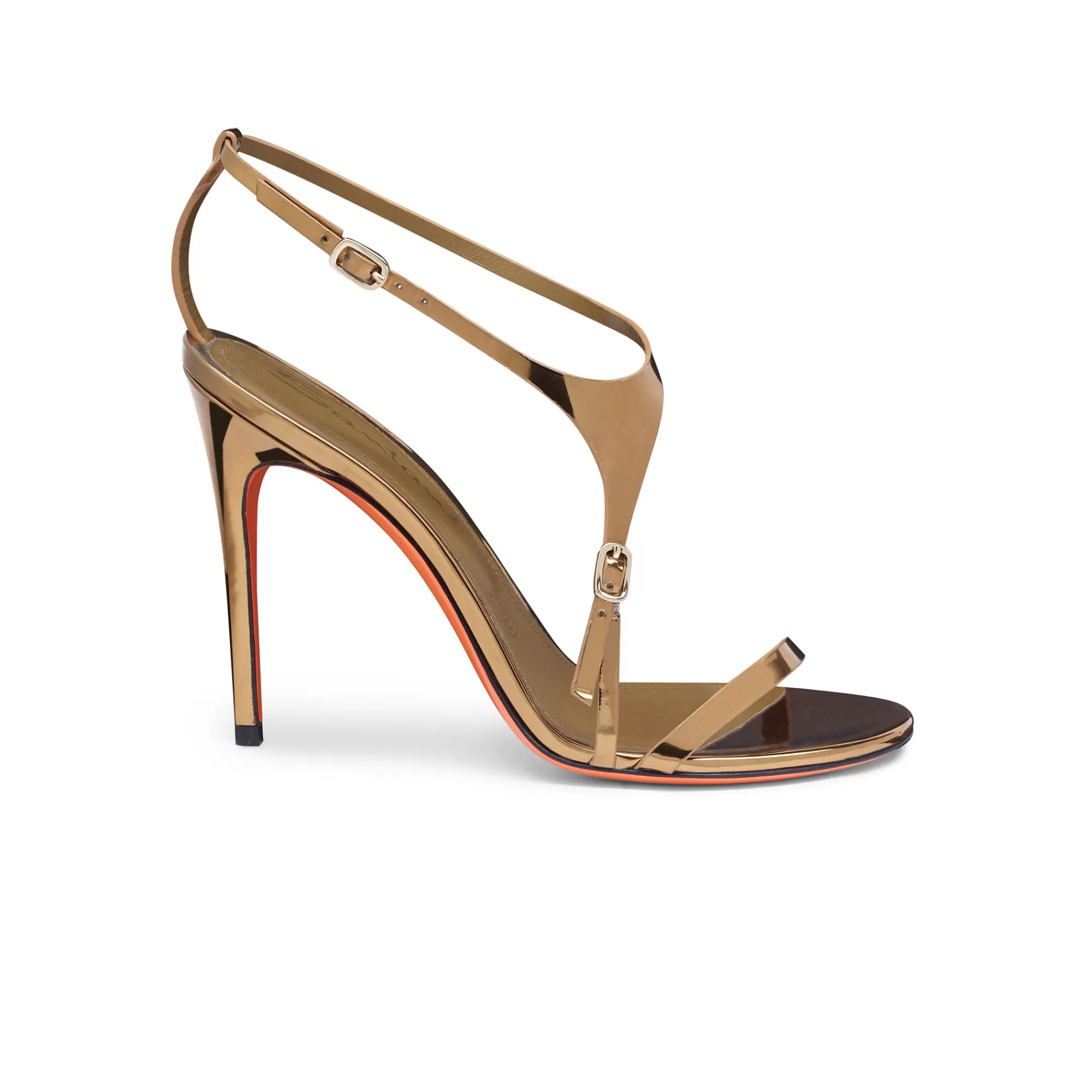 Best Sale Sandalo tacco alto da donna in materiale specchiato oro Vedi tutte le calzature | Sandali