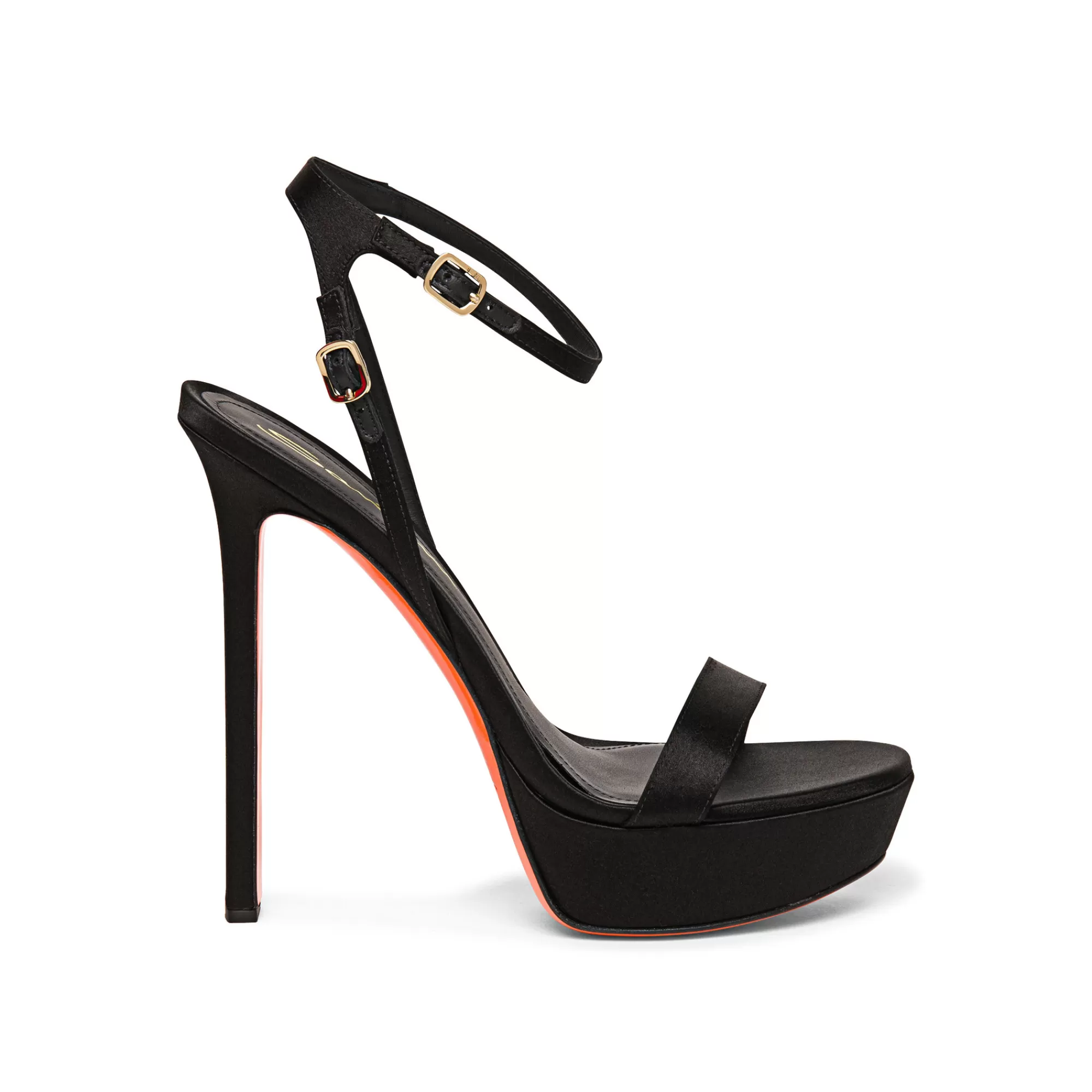 Outlet Sandalo tacco alto da donna in raso nero Vedi tutte le calzature | Sandali
